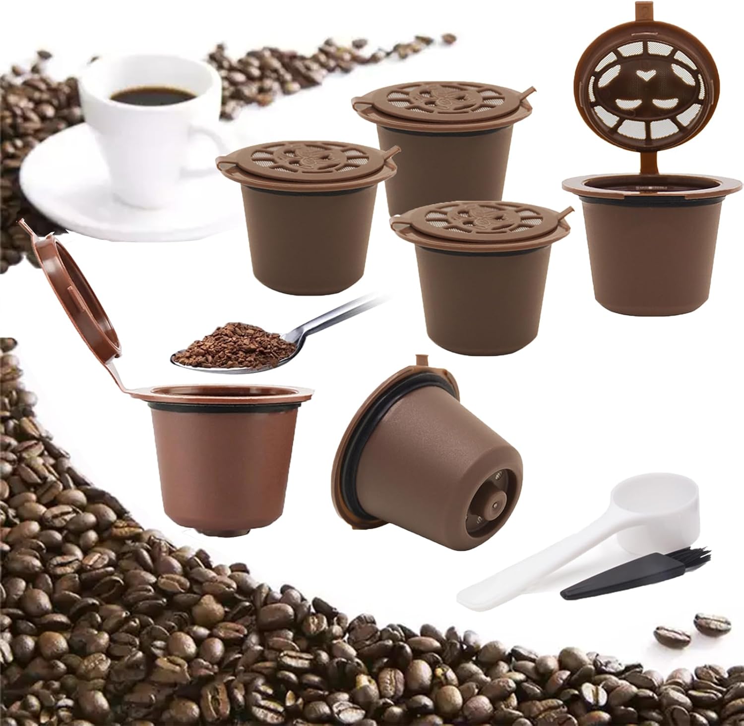 Cápsulas de café reutilizables para café recargables, filtro de cápsula de café compatible con máquinas de café Nespresso, repuesto para cápsulas