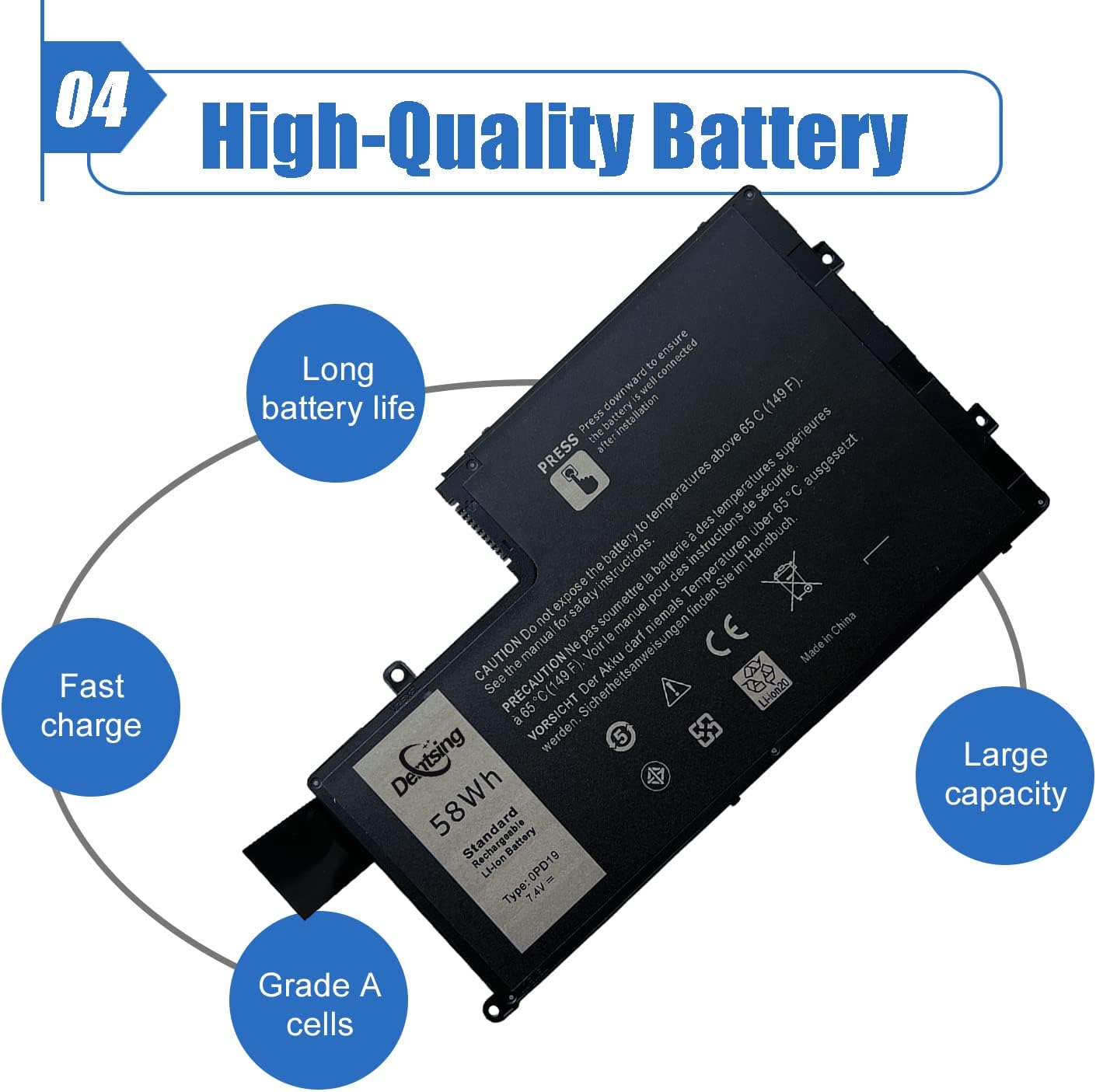 Dentsing OPD19 – Batería para laptop para DELL Inspiron 14, 5442, 14, 5443, 14, 5445, 14, 5447, 14, 5448, 14, 547, 15, 5542, 5543, 5545, 5547, 15,
