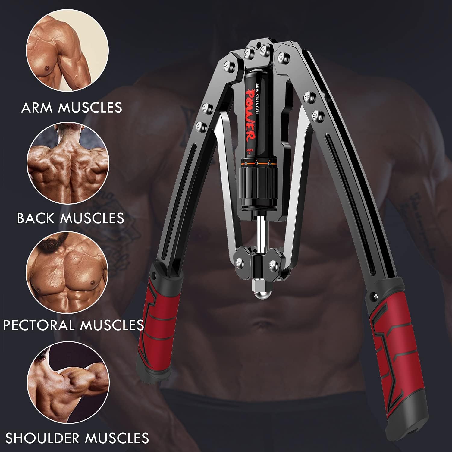 Ejercitador de brazo giratorio de potencia hidráulica ajustable, 22-440 libras, expansor de pecho para el hogar, entrenamiento muscular, equipo de