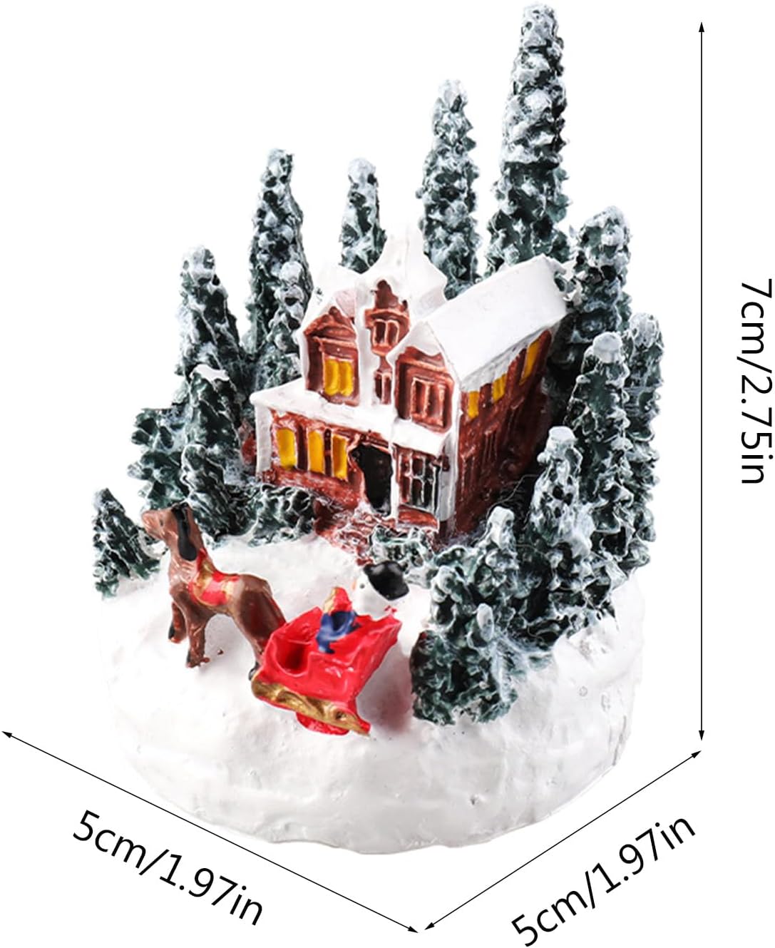 beertoy Decoración de edificios coleccionables de Navidad, figuras de pueblo de Navidad, luz LED para decoración del hogar, regalo de resina, adorno