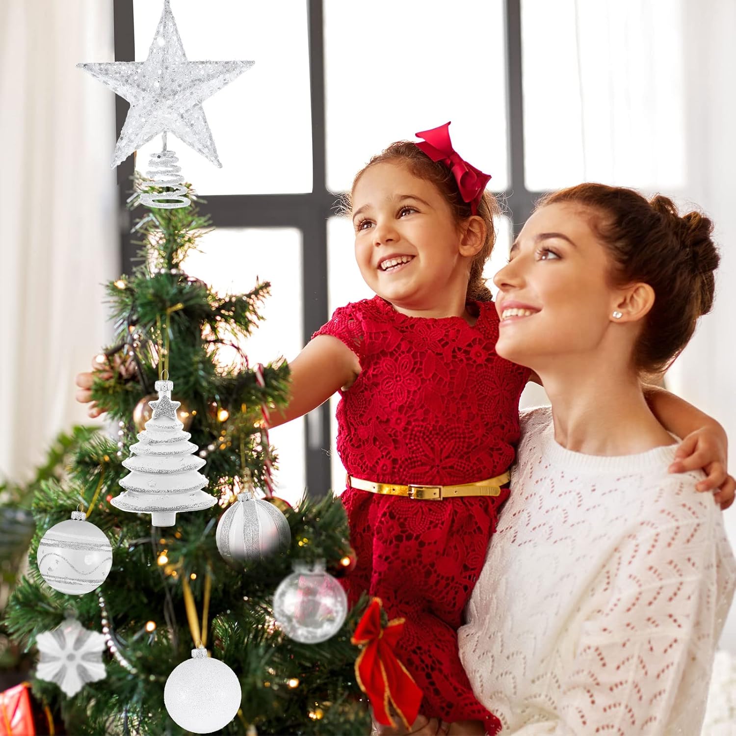 Juego de 64 bolas de adornos de caramelo de Navidad, adornos de Navidad, surtido de adornos de árbol de Navidad, bolas de Navidad para árbol de