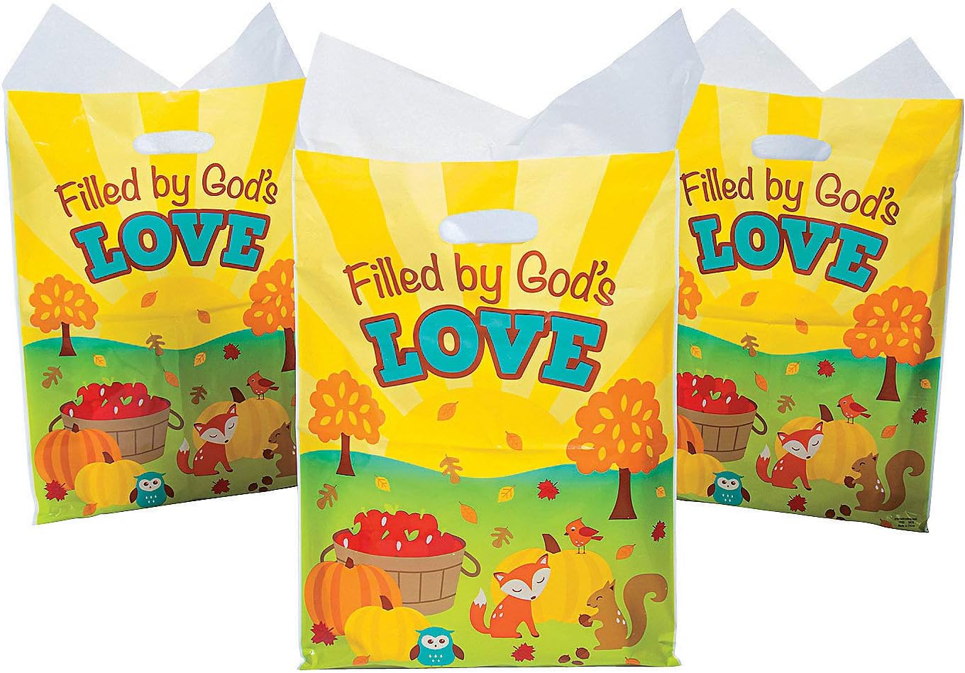 Fun Express – Bolsa de plástico de otoño para otoño – Suministros para fiestas – Bolsas – Bolsas de plástico – Otoño – 50 piezas