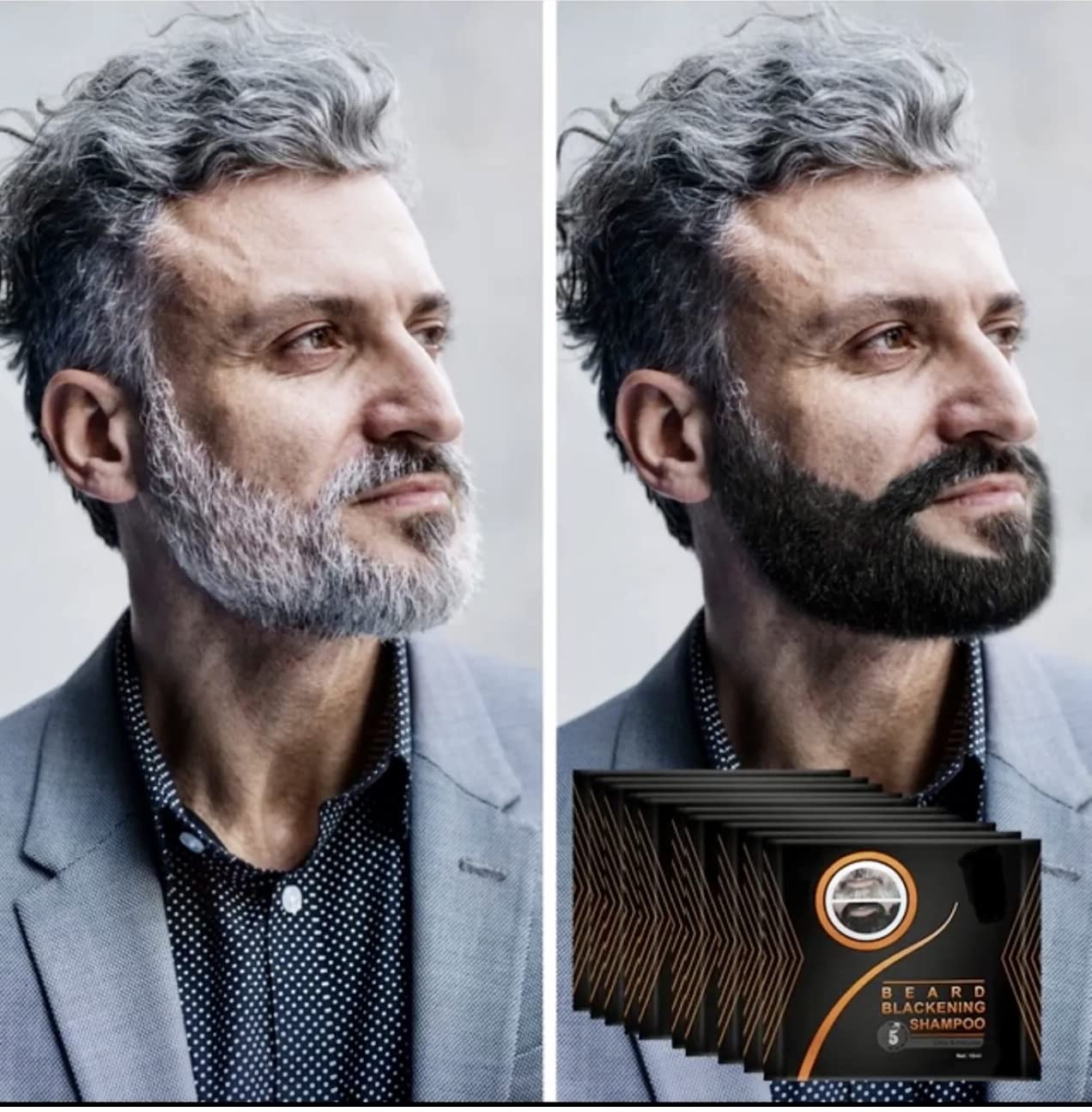 Tinte negro para barba para hombres, para colorear, cabello negro, barba, bigote, oscurecimiento instantáneo, patillas, barba, champú para mejorar