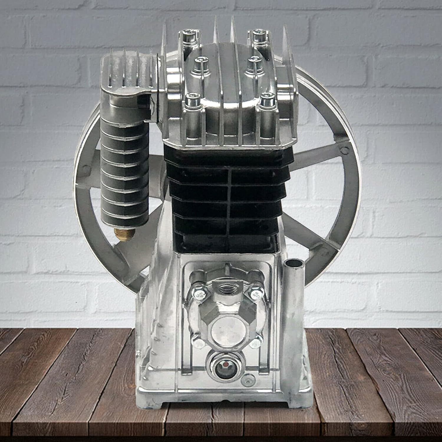 Bomba de cabeza de compresor de aire 3HP Bomba de compresor de aire de cilindro gemelo Pistón de cabeza de motor con silenciador (2065-3HP)