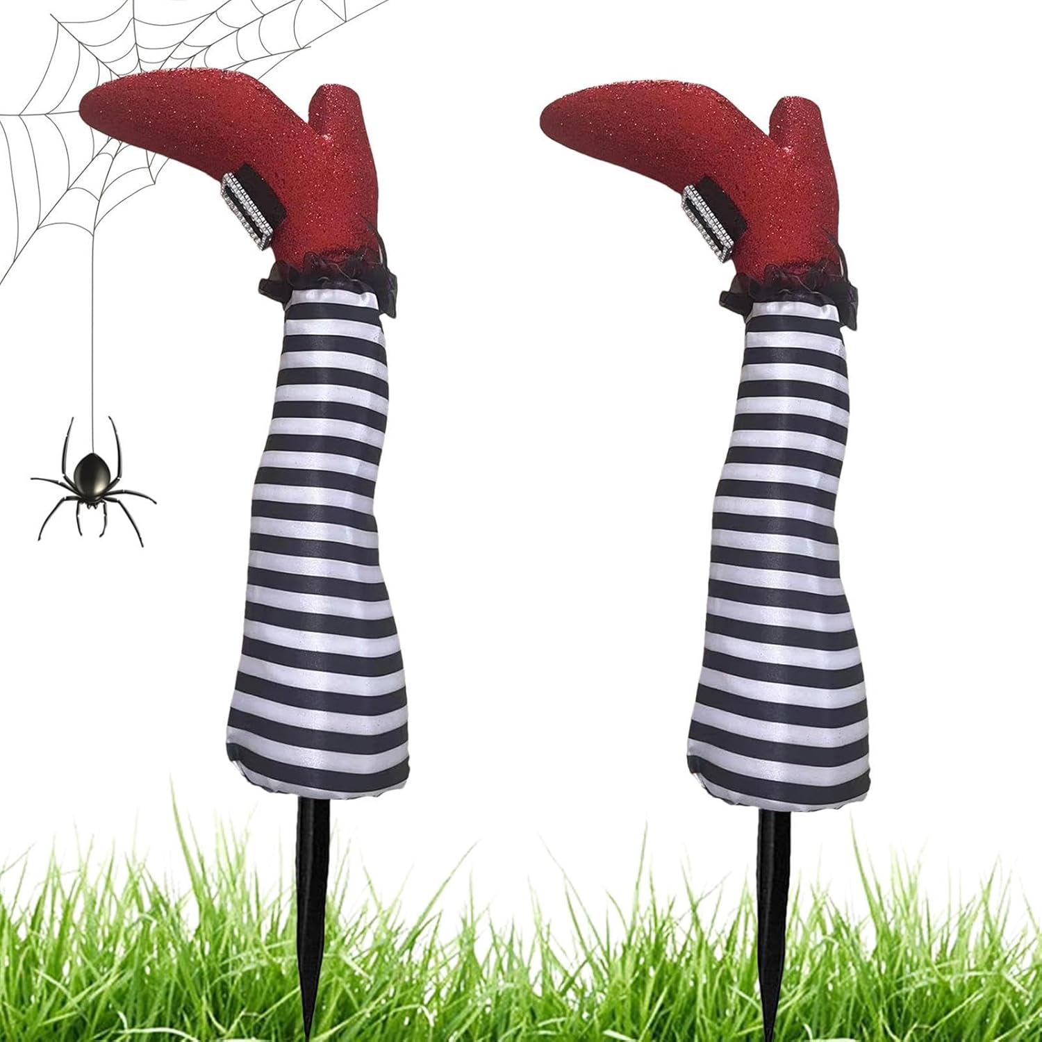 1 par de patas de bruja de Halloween de 18 pulgadas al revés para patas de bruja malvada  Estacas de patas y pies de brujas, estacas de Halloween,