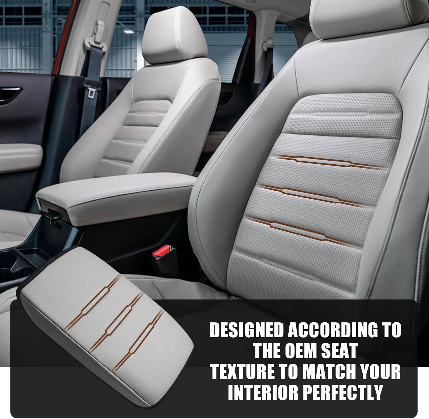 Funda de consola central compatible con Honda CR-V 2023 2024, accesorios CRV Hybrid LX EX EX-L Sport Touring, funda de cojín de cuero vegano extra