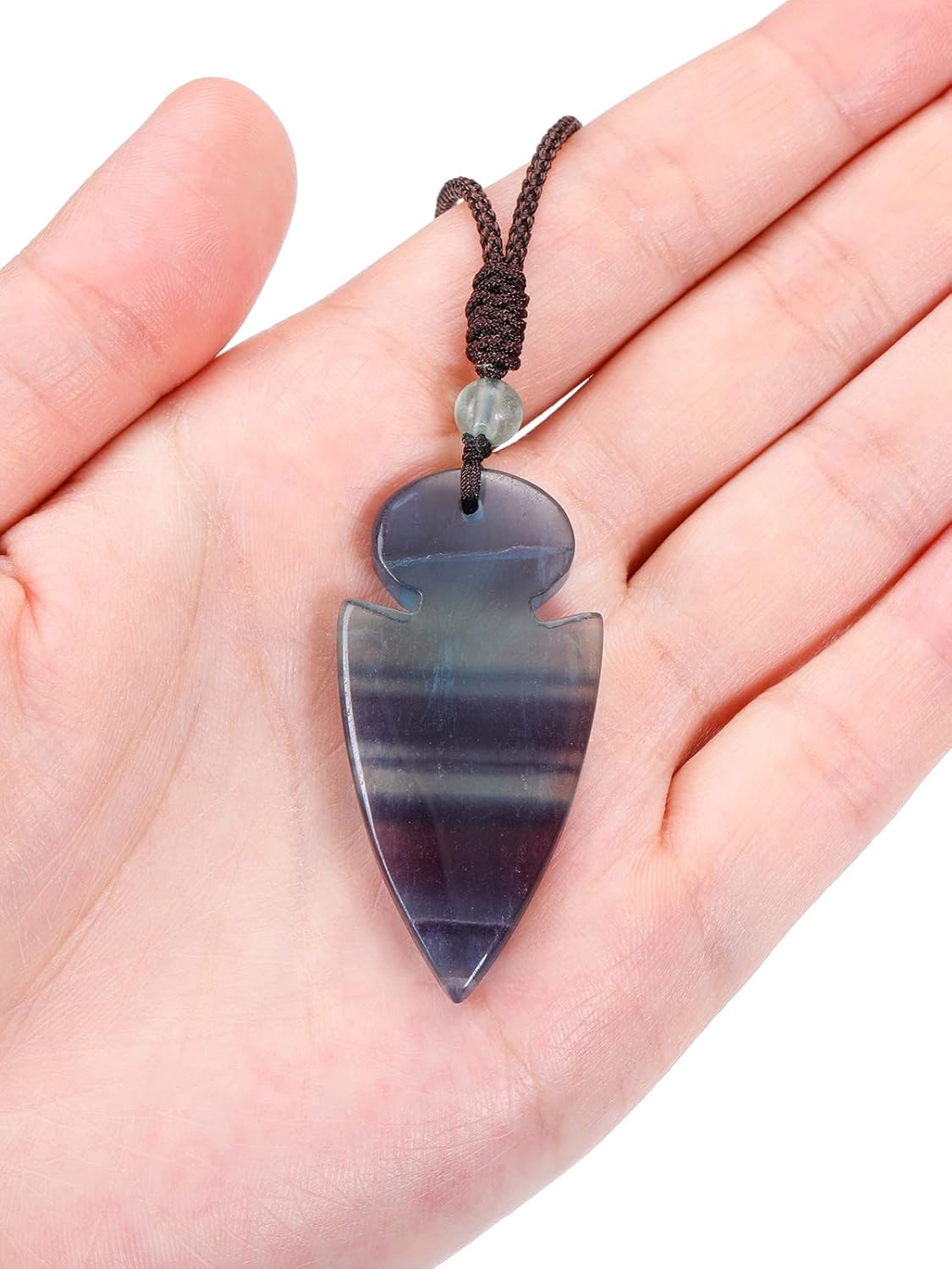PESOENTH Collar de zorro de cristal para hombres y mujeres, con piedra curativa de fluorita, amuleto de protección de amuleto de la suerte, collar