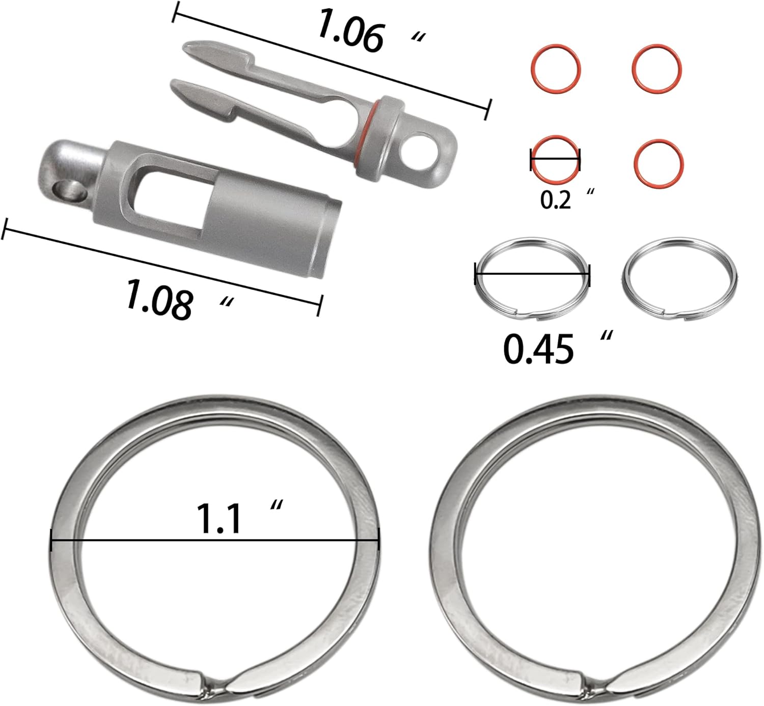 WANERSEN Llavero de titanio de liberación rápida desmontable con anillos divididos EDC Breakaway Llavero para hombres o mujeres