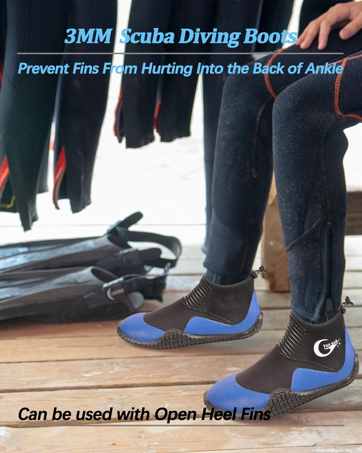 Botas de buceo de neopreno, botas de buceo, surf, para hombres y mujeres, 0.118 in, botas de vela con suela de goma antideslizante de alta calidad
