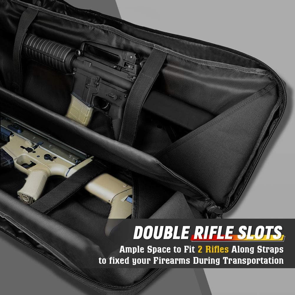 Double Long Soft Rifle Case, American Classic Outdoor Tactical Carbine Rifle Bag & Multi-Function Long Gun Case, Perfect for