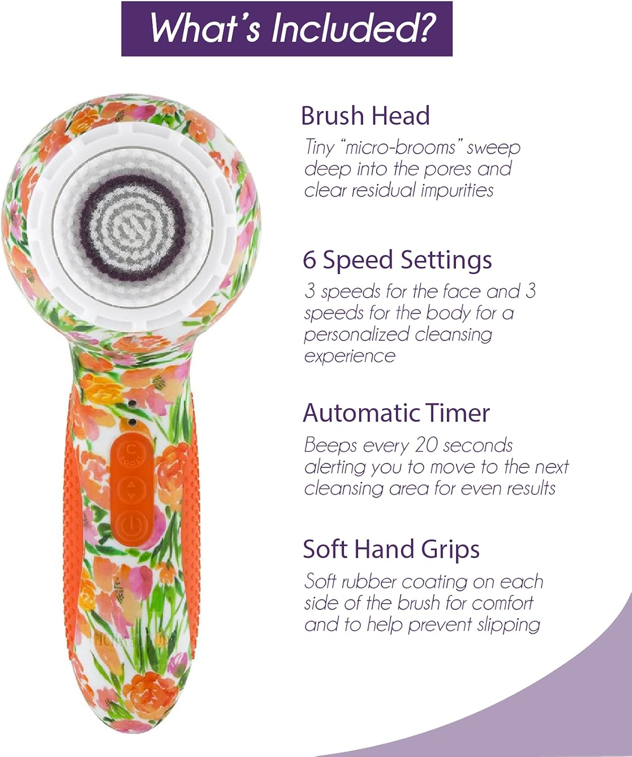 Michael Todd Beauty Soniclear Elite – Sistema de cepillo de limpieza facial – 6 velocidades – Cepillo de limpieza facial y exfoliante corporal
