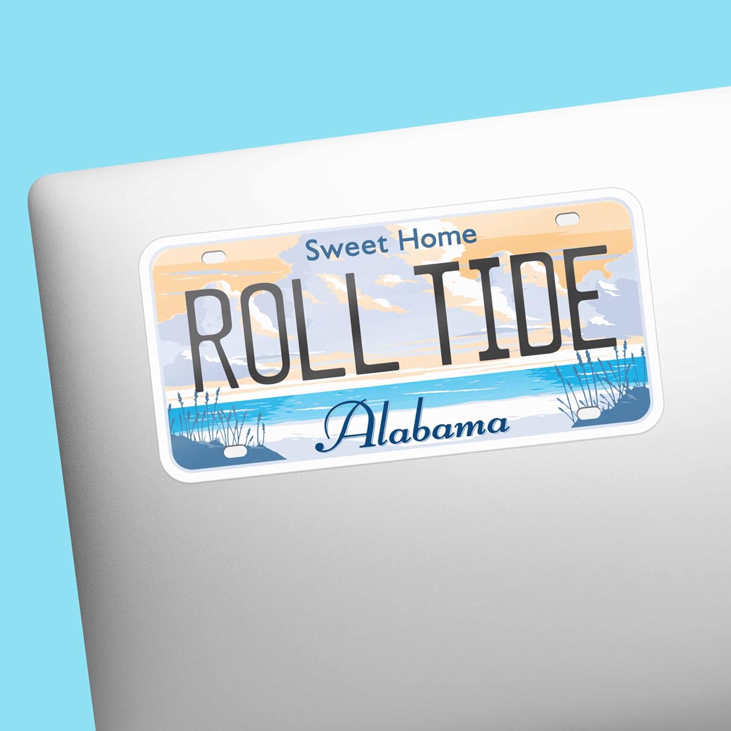 Roll Tide Alabama License Plate Sticker, Bama Bumper Sticker for Car, Crimson Tide Football Decal for Hydroflask & Laptop, Tuscaloosa AL Gift
