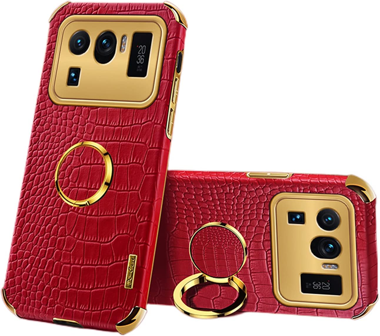GHMONKEY Funda de cuero suave de lujo para teléfono con soporte de anillo giratorio para Xiaomi Poco X3 X4 NFC Pro 5G Funda protectora de refuerzo
