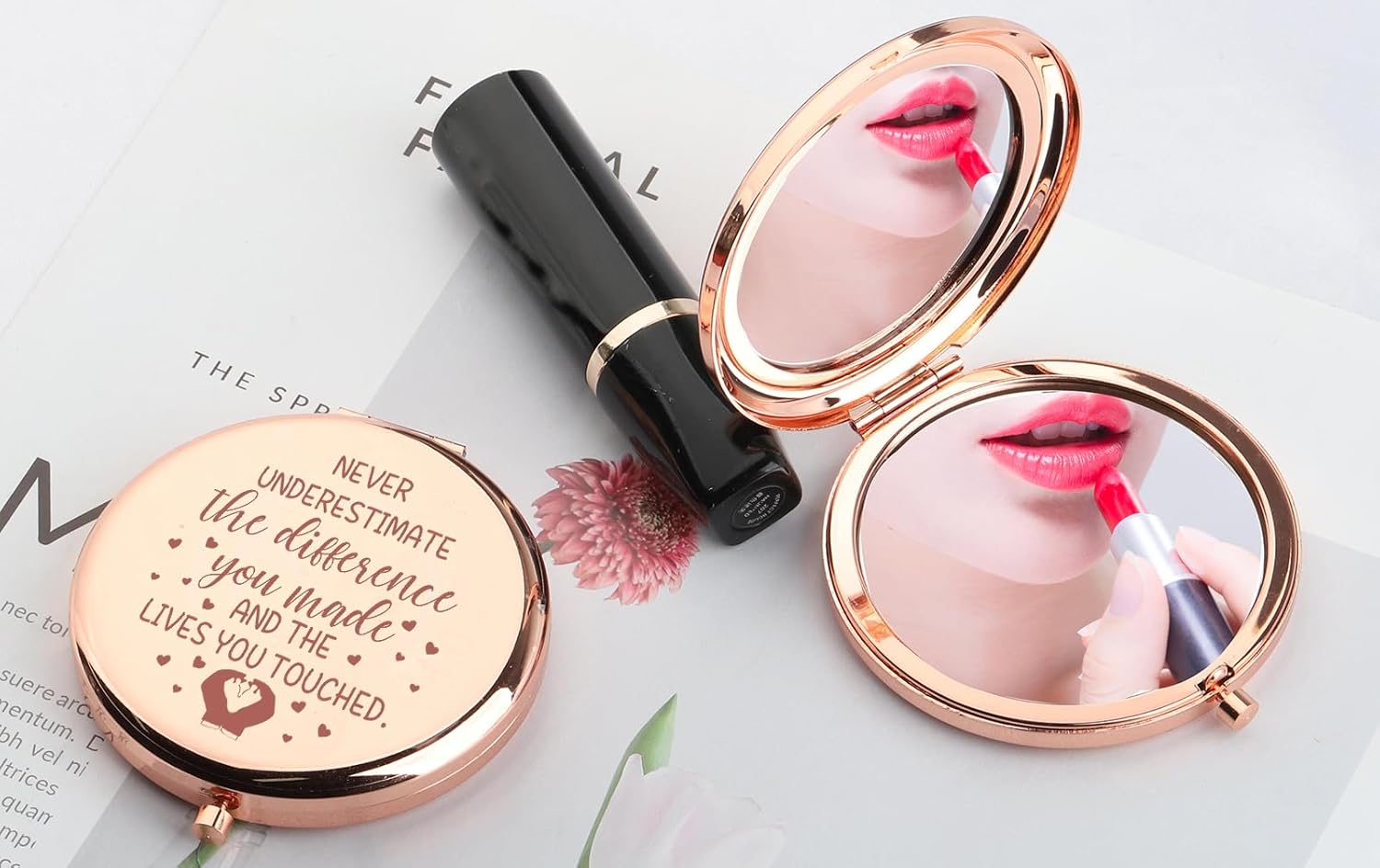Regalos para matrona, espejo de maquillaje compacto para enfermera, para enfermera, nunca subestimes la diferencia que hiciste gracias regalo para