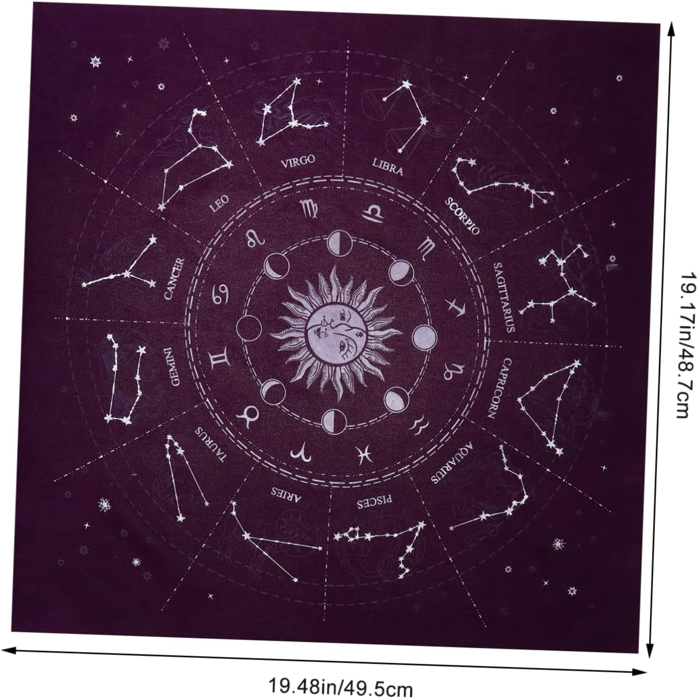 SAFIGLE Tapiz de Adivinación Tarob Constelación, Tapiz de Fase Lunar, Tapiz de Tarot, Camino de Mesa de Tarot, Paño de Altar Pagano, Tarot, Tela de