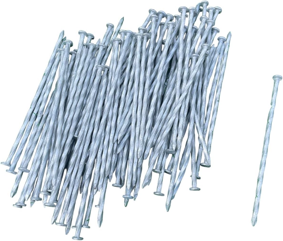 Sandbaggy Landsacpe galvanizado de 6 pulgadas, clavos de paisaje en espiral, acero de calibre 7, ideales para suelos rocosos duros, también ideales