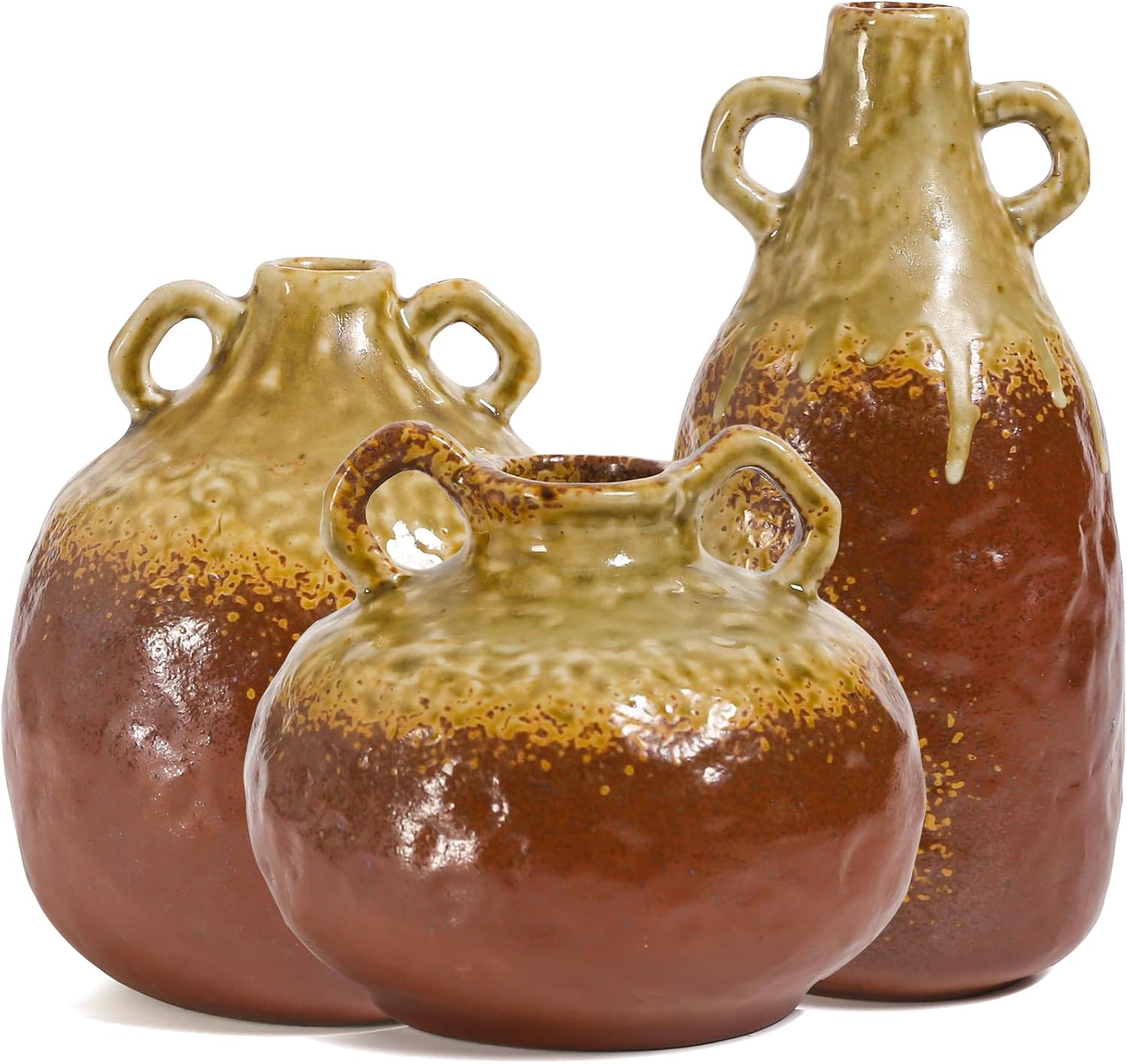 Jarrón moderno para decoración de granja, jarrones de cerámica de cerámica para mesa, florero de cerámica vintage para centro de mesa del hogar y