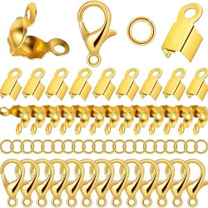 Juego de 650 piezas de accesorios para fabricación de joyas, incluye 200 cubiertas de engarce de cuentas, 200 tapas de extremo de cable plegables, Juego de 650 piezas de accesorios para fabricación de joyas, incluye 200 cubiertas de engarce de cuentas, 200 tapas de extremo de cable plegables,
