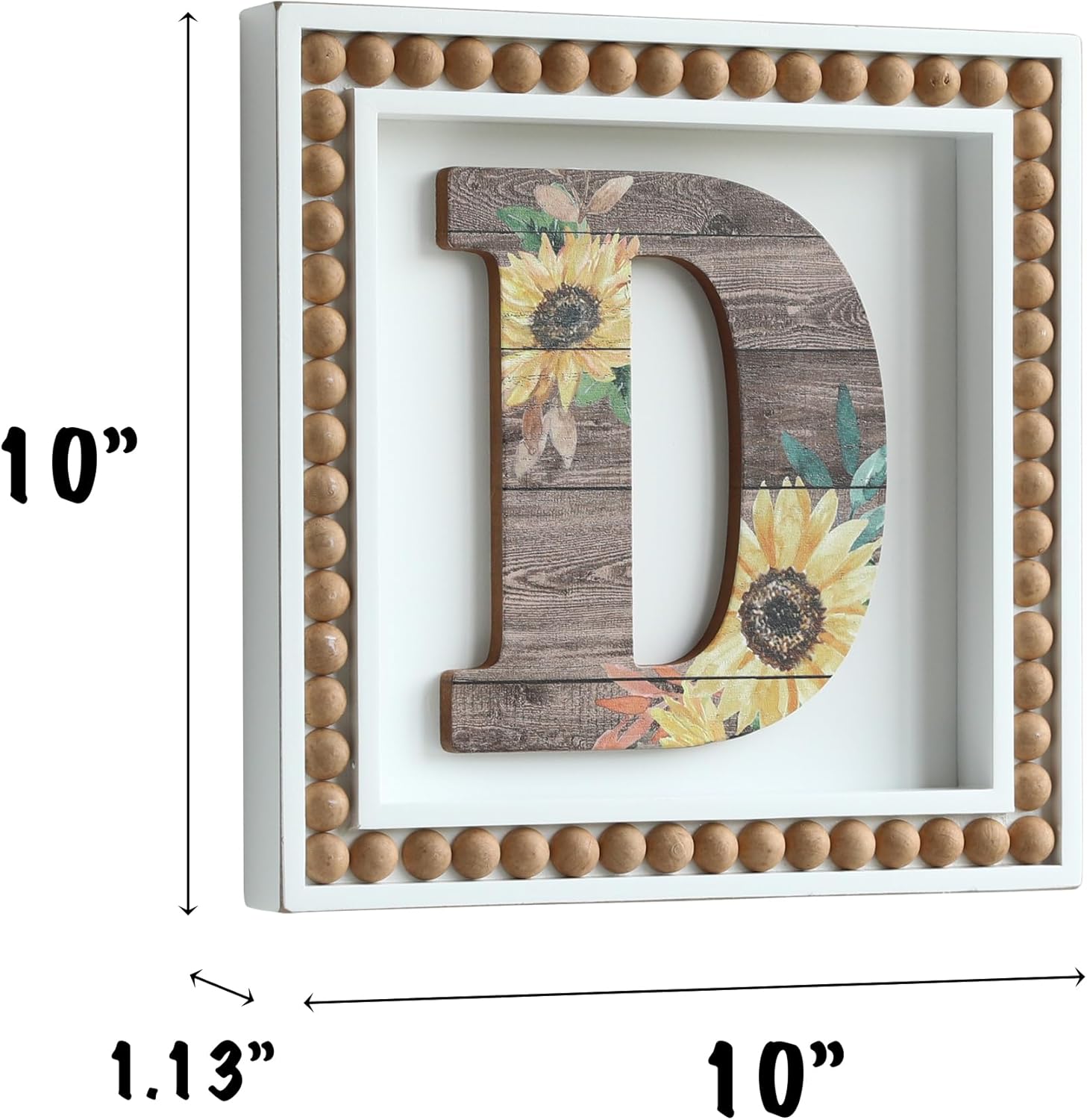 COLLECTIVE HOME – Letreros de pared con monograma, girasol decorativo con cuentas, letras personalizadas para decoración de pared, letreros del