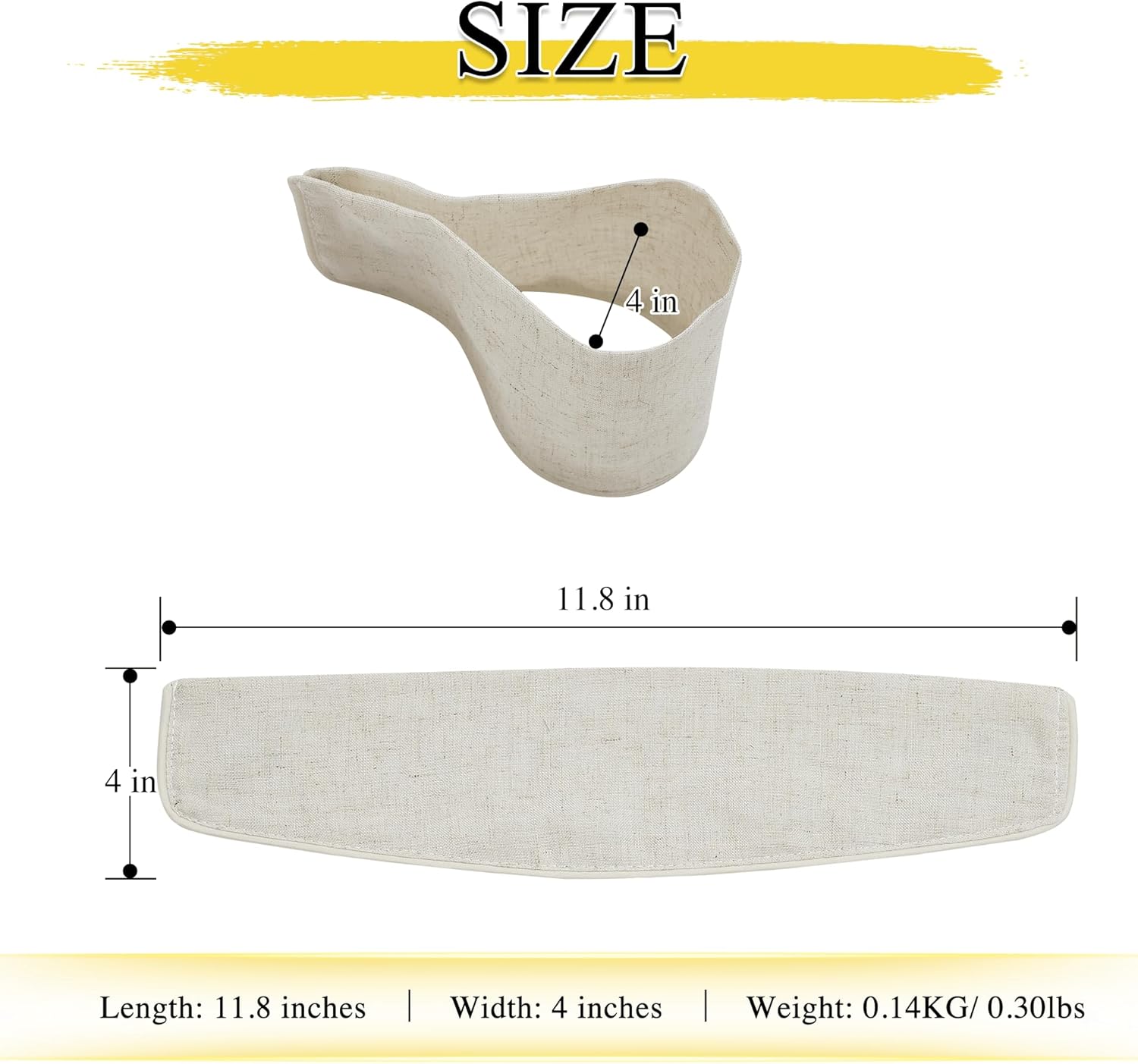NICETOWN Lazos decorativos de lino grueso hechos a mano para cortinas de ventana (natural, 11.8 x 4 pulgadas, juego de 4)