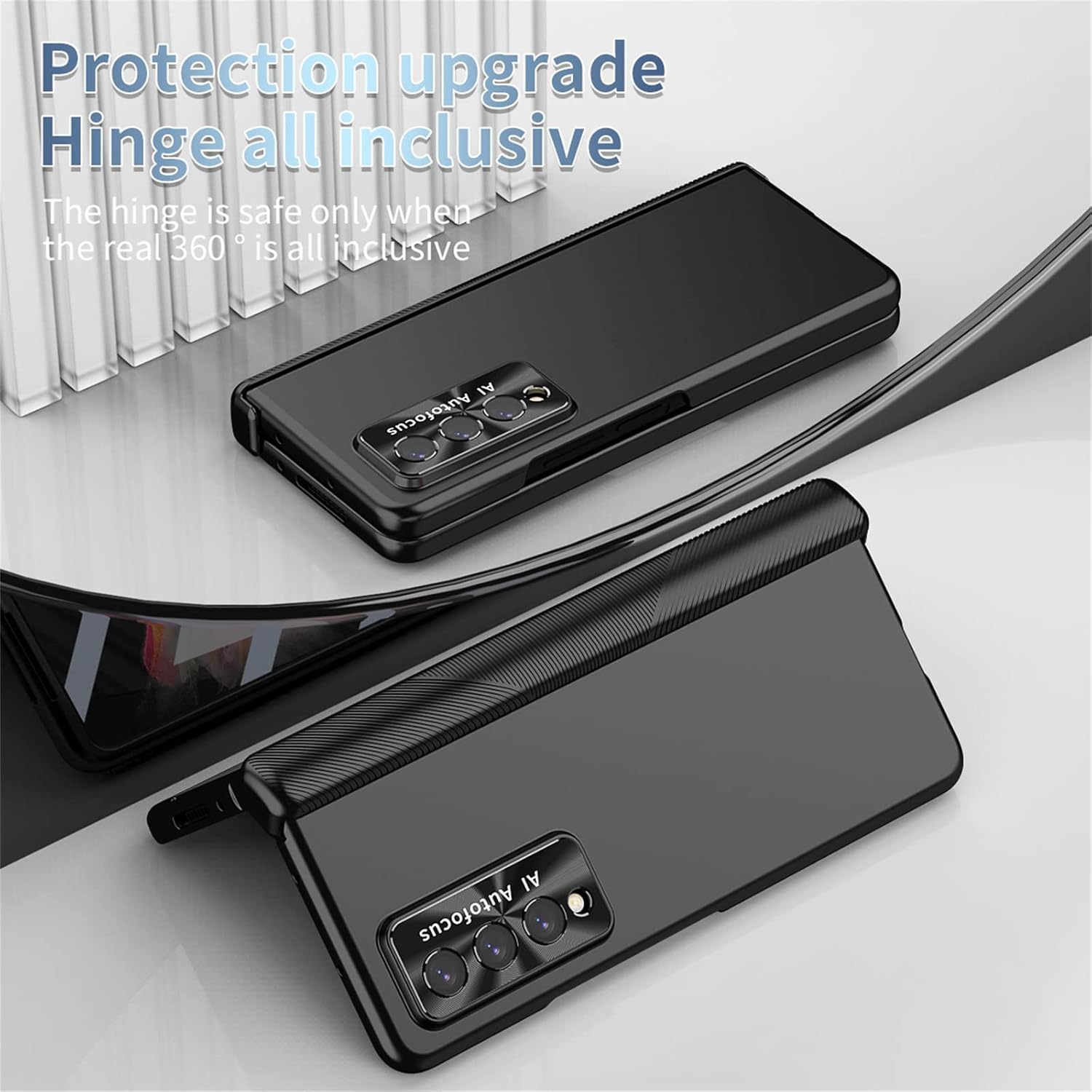 Funda para Samsung Galaxy Z Fold 3, 4 en 1 con bisagra magnética con soporte para S Pen y repuesto para S Pen, compatible con Samsung Galaxy Z Fold