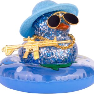 Decoración de tablero de pato de goma para automóvil, adornos coloridos para automóvil con accesorios especiales, mini anillo de natación, gafas de Decoración de tablero de pato de goma para automóvil, adornos coloridos para automóvil con accesorios especiales, mini anillo de natación, gafas de