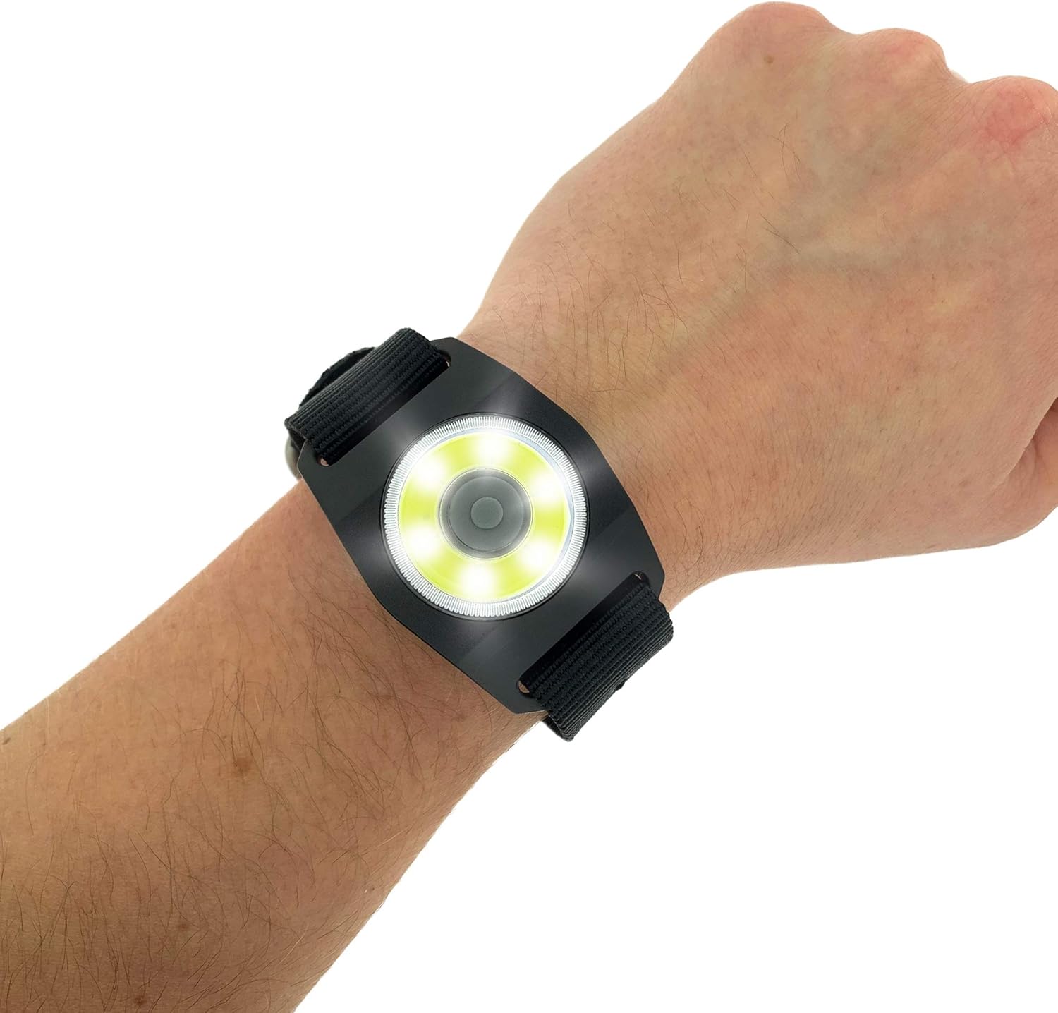 Sun Company WrisTorch – Linterna COB de muñeca con correa táctica Zulu  Luz LED manos libres para camping, senderismo, mejoras para el hogar  Luz de