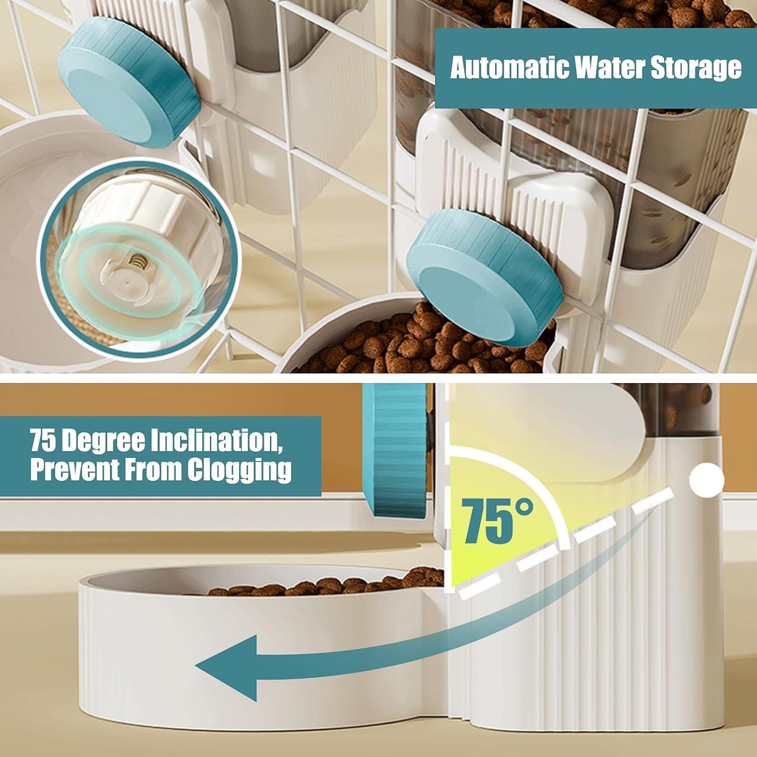 Dispensador automático de agua para alimentos, 35 onzas, alimentador de conejillos de indias, botella de agua, alimentador de alimentos para