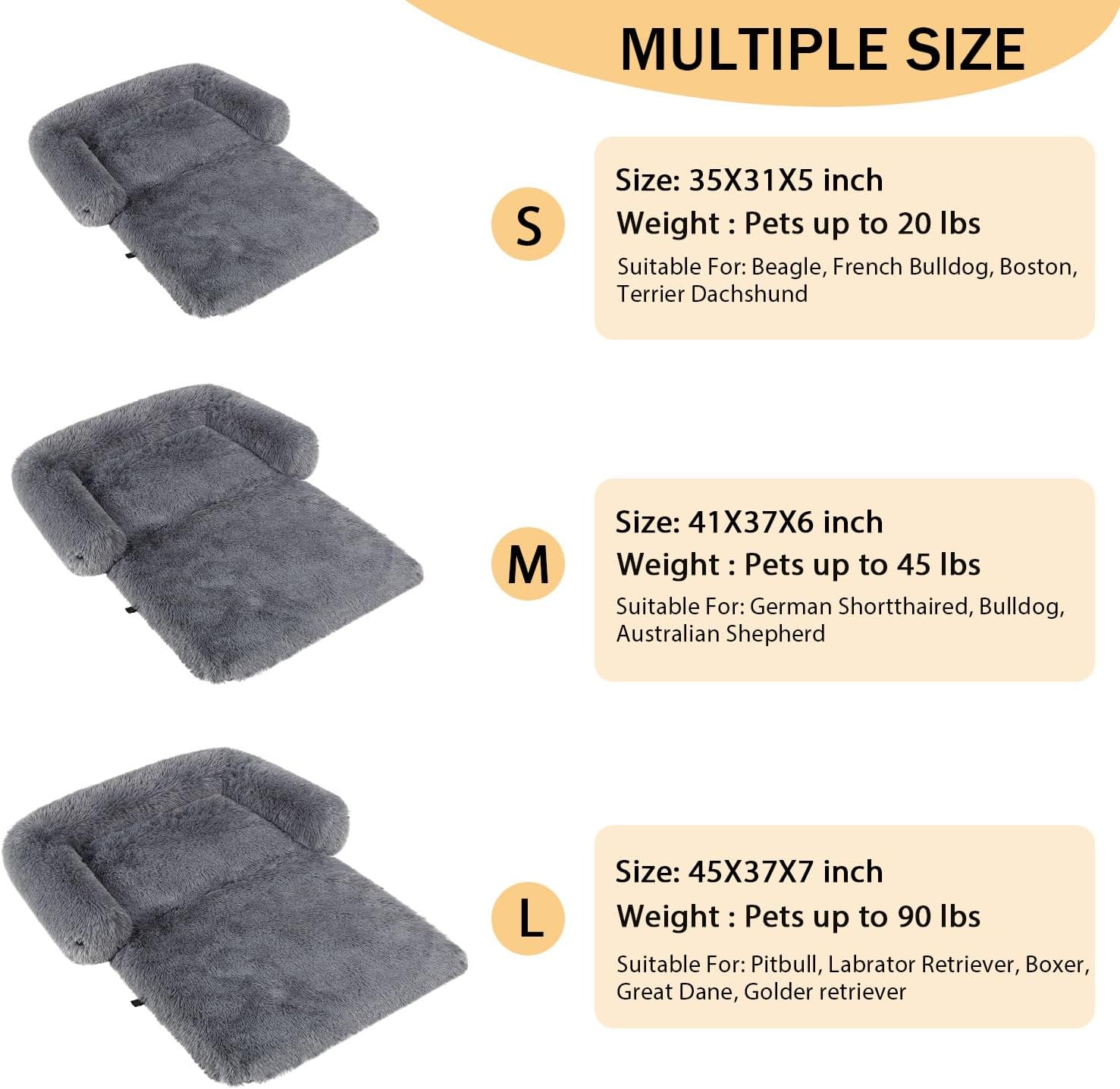 Alfombrillas relajantes 4 en 1 para cama para perros, sofá para mascotas, protector de muebles con funda extraíble lavable, impermeable,