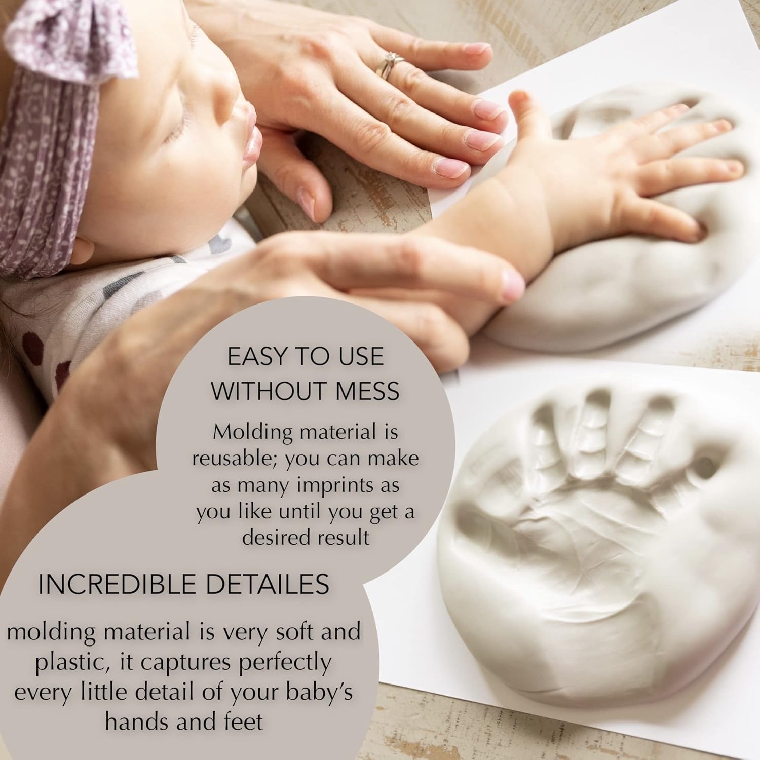 Sweet Memories – Kit de fundición para manos y pies de bebé para bebés de 0 a 9 meses, hace 2 a 8 lanzamientos, recuerdo de manos y huellas de