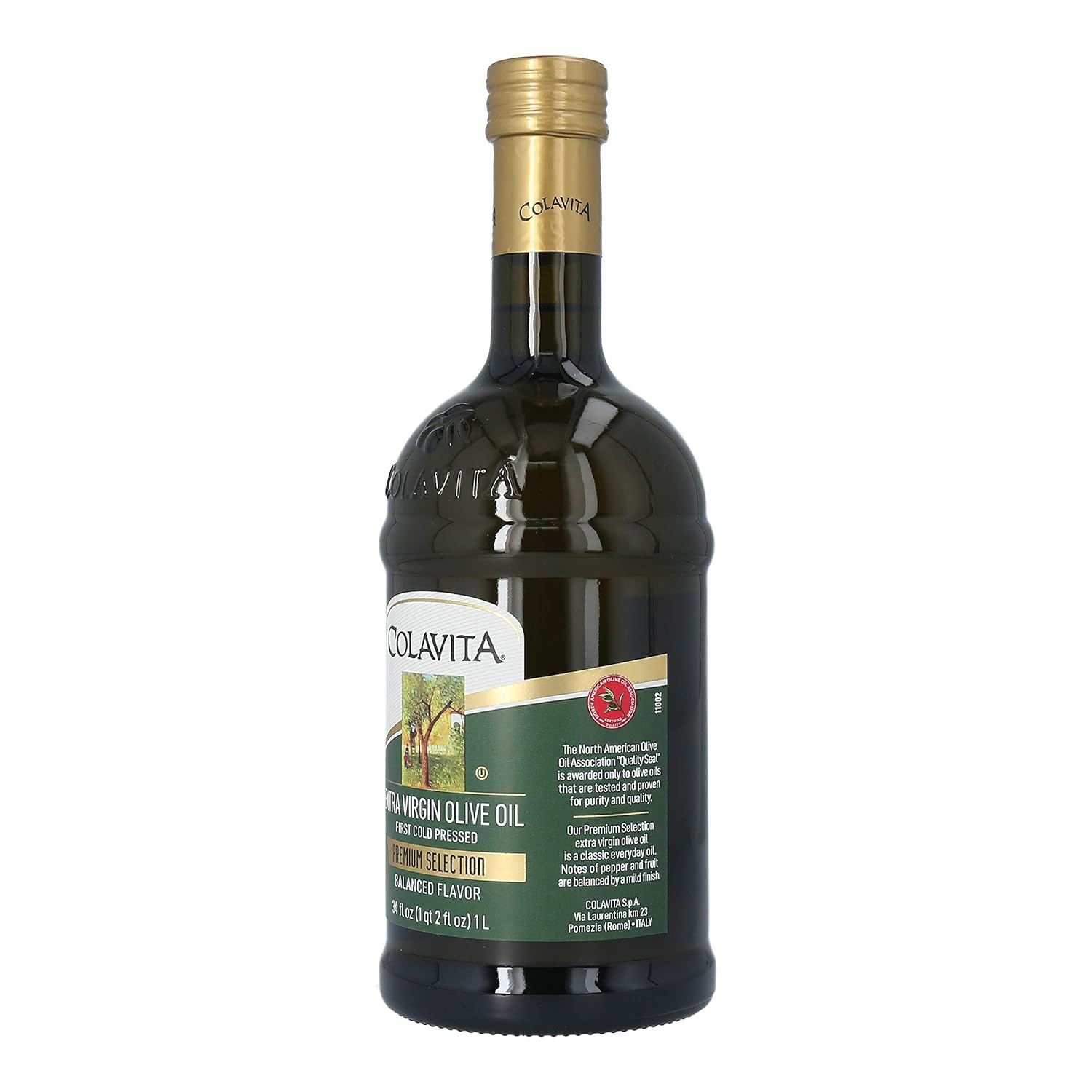 Colavita Aceite de oliva virgen extra de selección premium, 34 onzas líquidas, botella individual (paquete de 2)