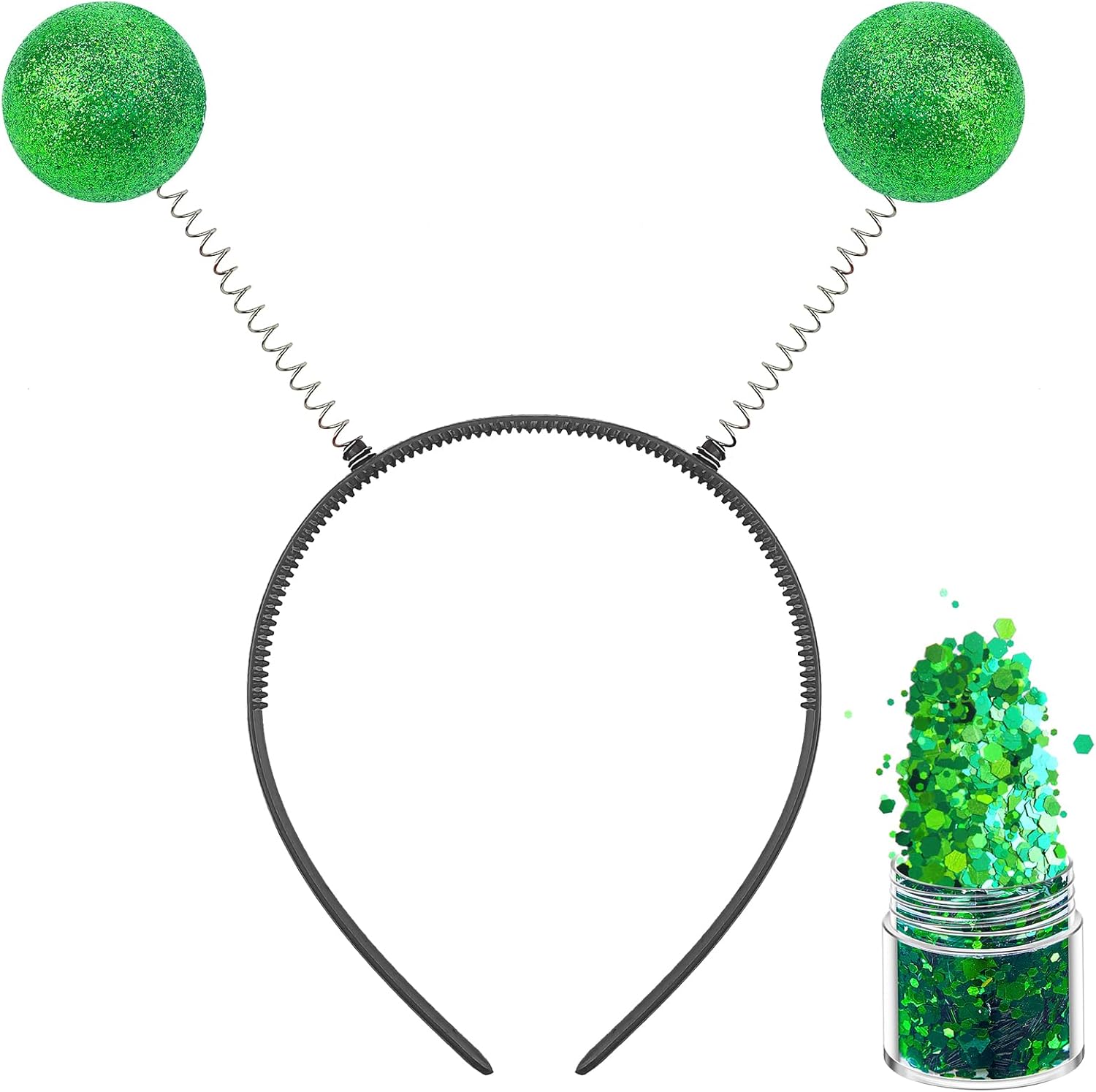 Diadema de alienígena de Halloween con purpurina gruesa y holográfica marciana para suministros de fiesta de Halloween