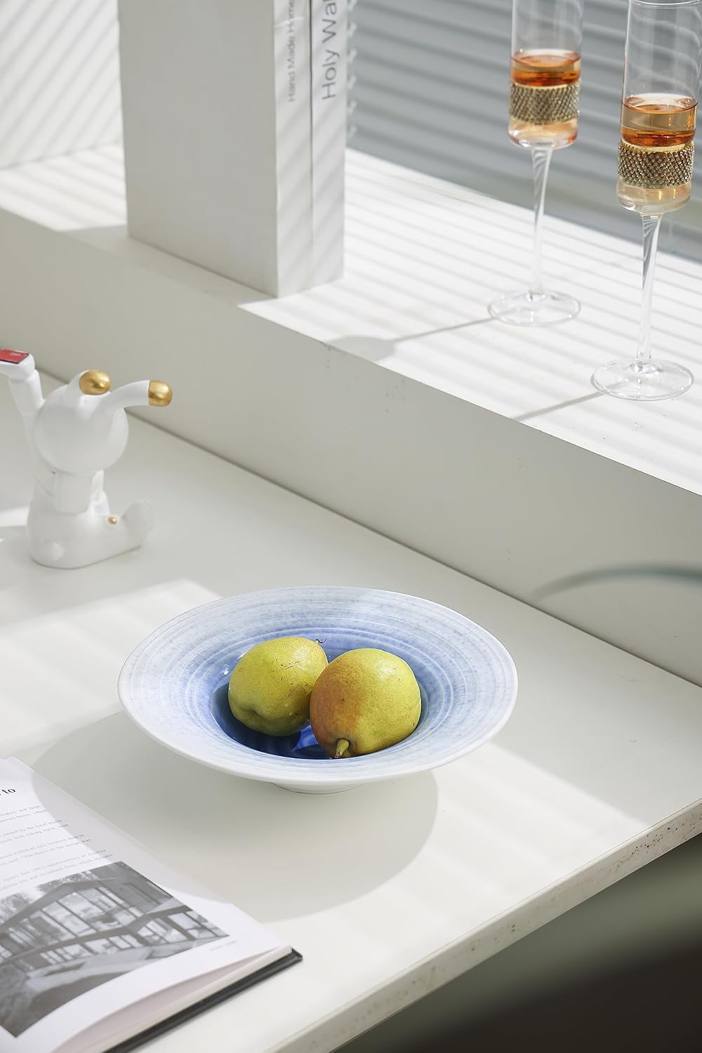 Tazón para pasta, cuenco grande para cocina, ensaladera, frutero para encimera de cocina, cuenco decorativo moderno para encimera de mesa, cuenco