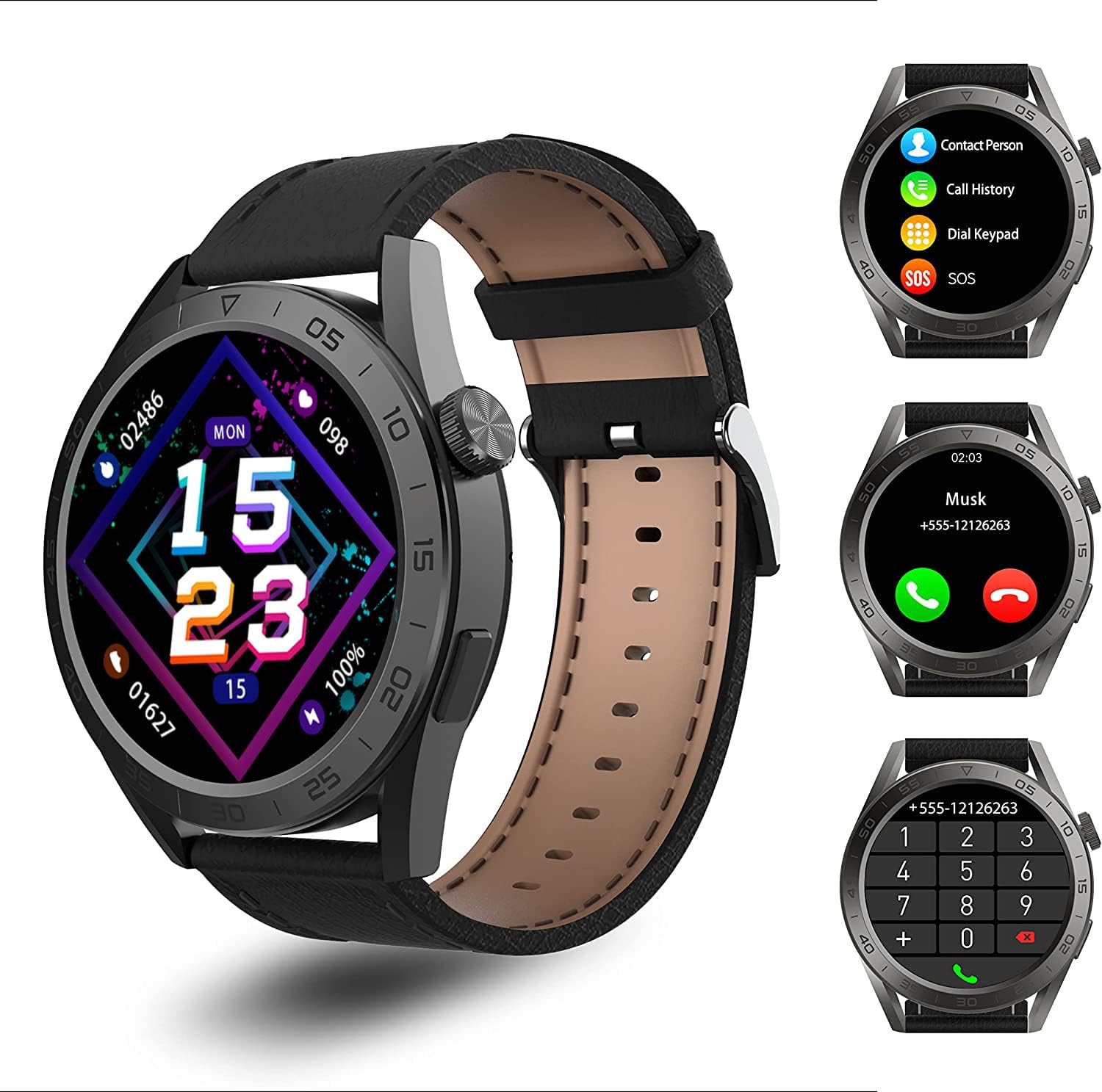 Aimery Reloj inteligente para hombres y mujeres, reloj inteligente con monitor de sueño de frecuencia cardíaca de oxígeno en sangre, reloj