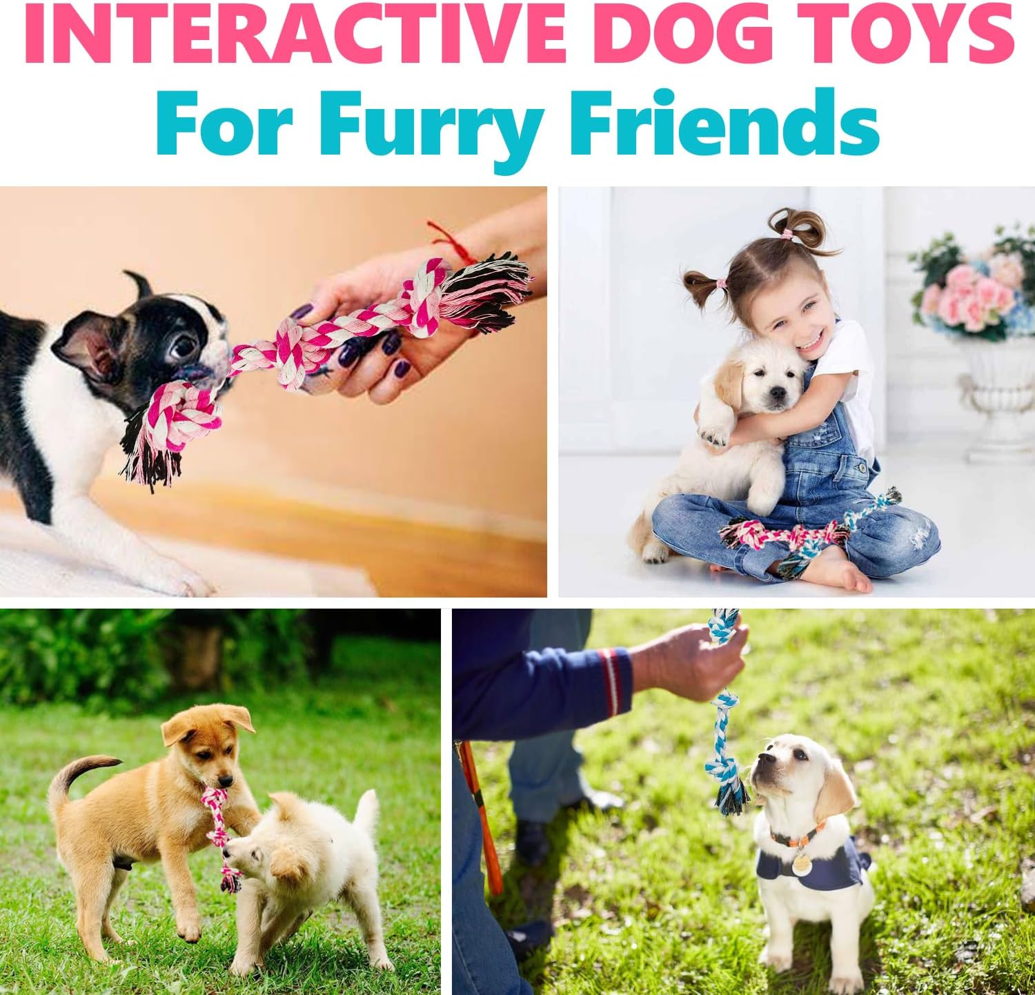 Juguetes de cuerda para perros, juguete de cuerda masticable para perros medianos y pequeños, limpieza de dientes de gato, cachorro, cuerda de
