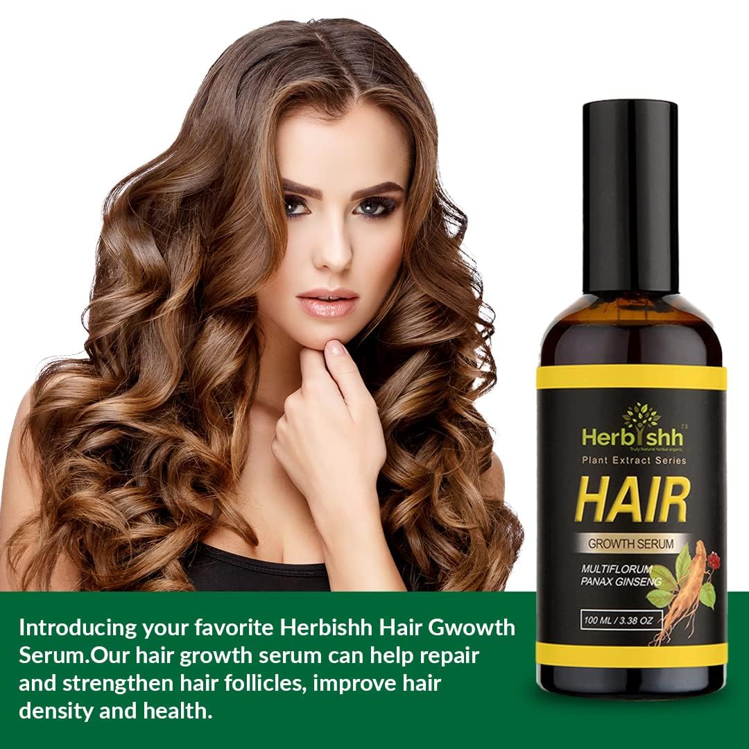 Herbishh Suero Vitalizer, fortalecedor del cabello, adelgazamiento, repara los folículos capilares, promueve el cabello más grueso y fuerte y