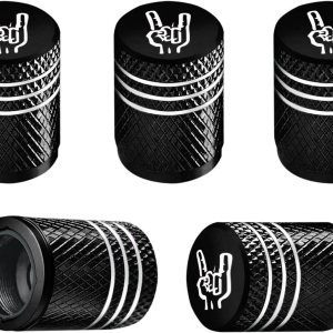 5 tapas de vástago de válvula de neumático, cubierta de vástago de válvula de aleación de aluminio con forro de plástico de anillo de goma, 5 tapas de vástago de válvula de neumático, cubierta de vástago de válvula de aleación de aluminio con forro de plástico de anillo de goma,