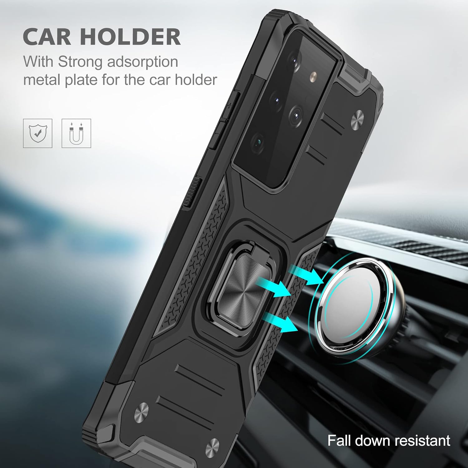 AYMECL Funda para Samsung Galaxy S21 Ultra con protector de pantalla de TPU flexible autorreparable 2 unidades, grado militar, doble a prueba de