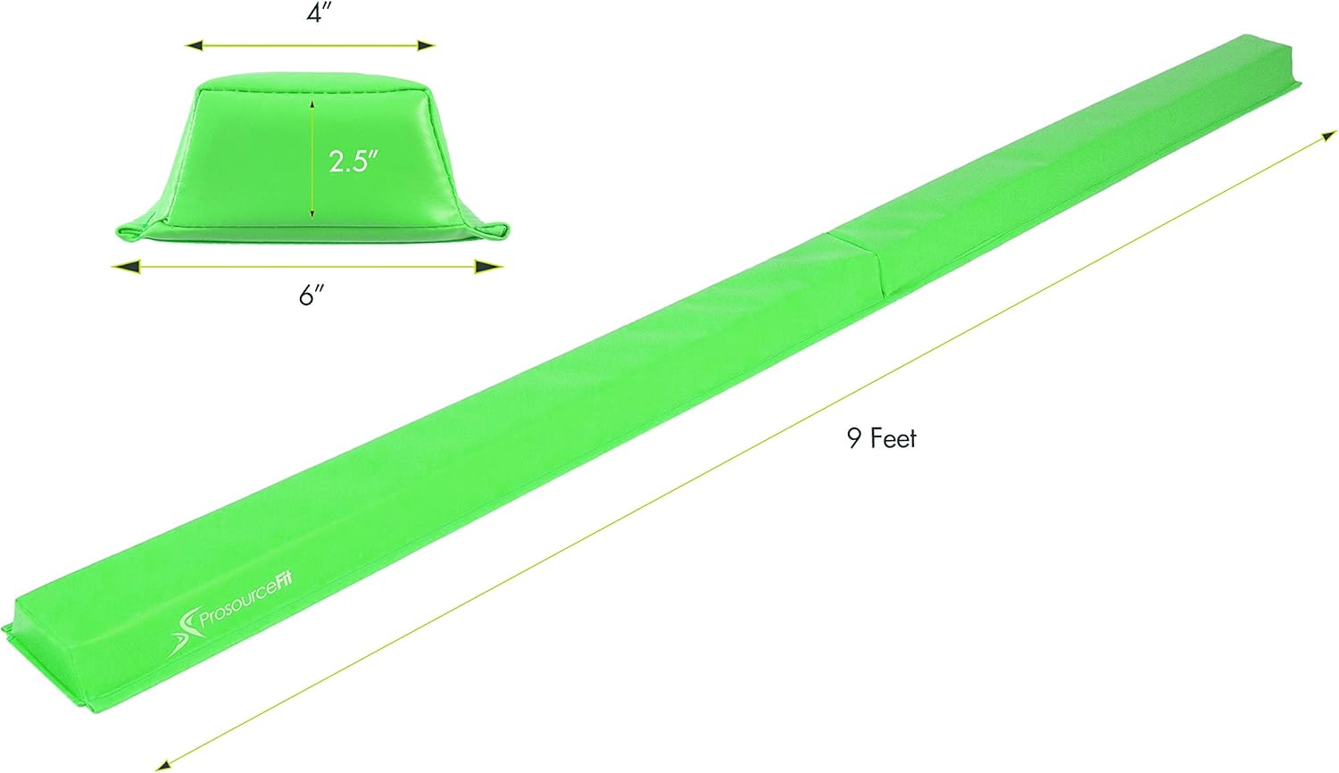 ProsourceFit – Viga de equilibrio de gimnasia para niños, haz plegable firme de 9 pies de largo con superficie antideslizante de 4 pulgadas de ancho