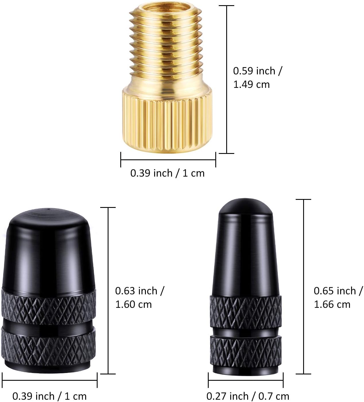 15 herramientas para neumáticos de ciclismo, incluye adaptador Presta a Schrader, adaptador de válvula de bicicleta, convertidor de válvula de