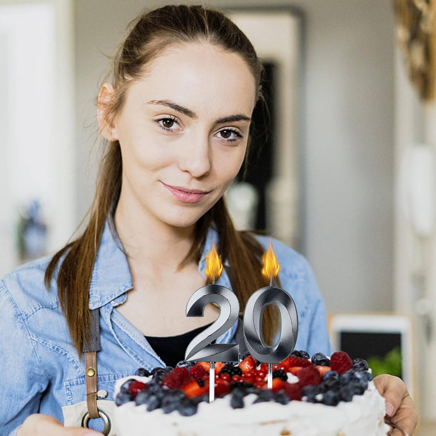 Velas negras de cumpleaños 26 y 62 para pasteles, número 26 62 para decoración de tartas para fiestas, aniversarios, bodas, celebraciones