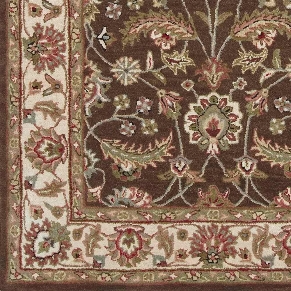 Mark&Day – Alfombras de lana, alfombra cochrane tradicional de 12 x 15 pies, color marrón oscuro, alfombra marrón verde y roja para sala de estar,