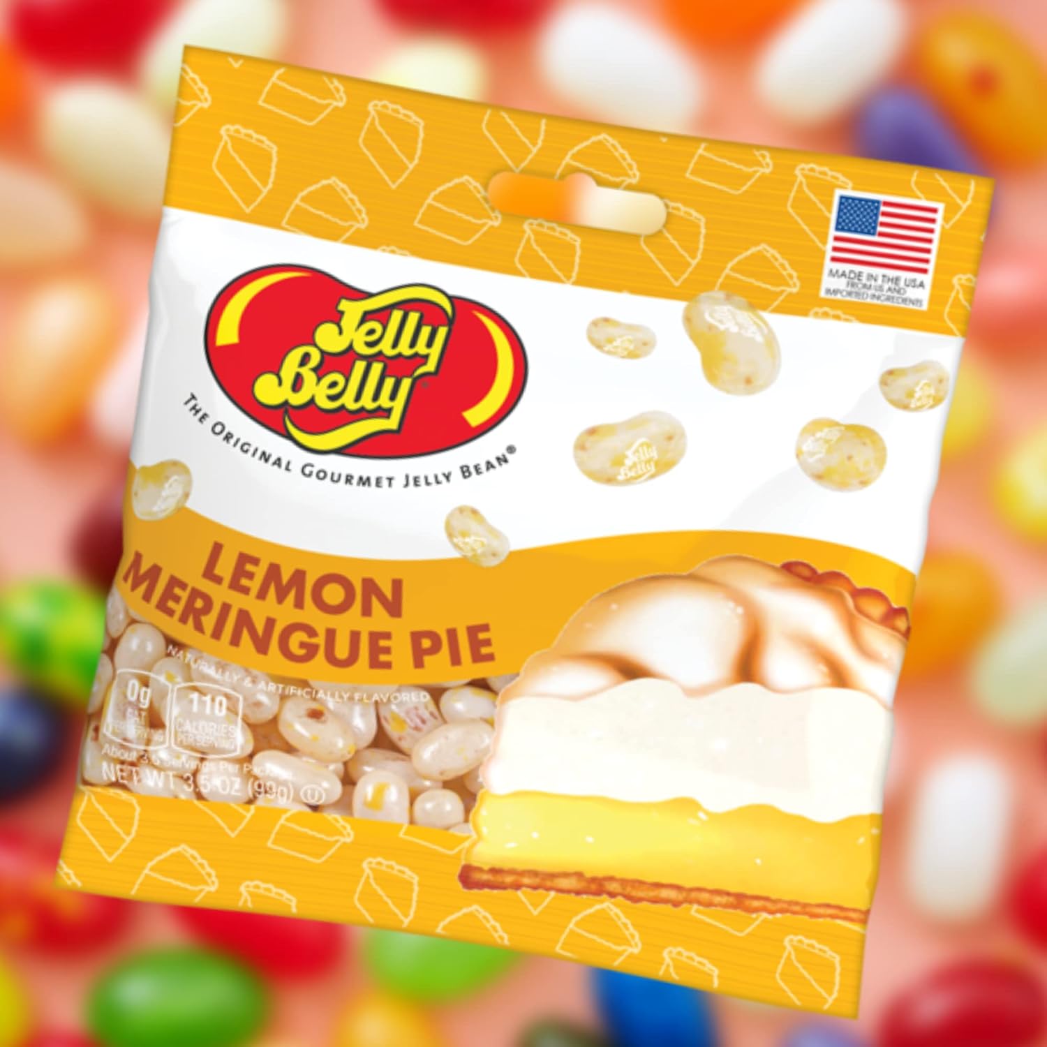 Jelly Bean Lemon Merengue Pie, aperitivo de frijoles con sabor a postre, surtido de golosinas gourmet para compartir para llevar, paquete de 2,