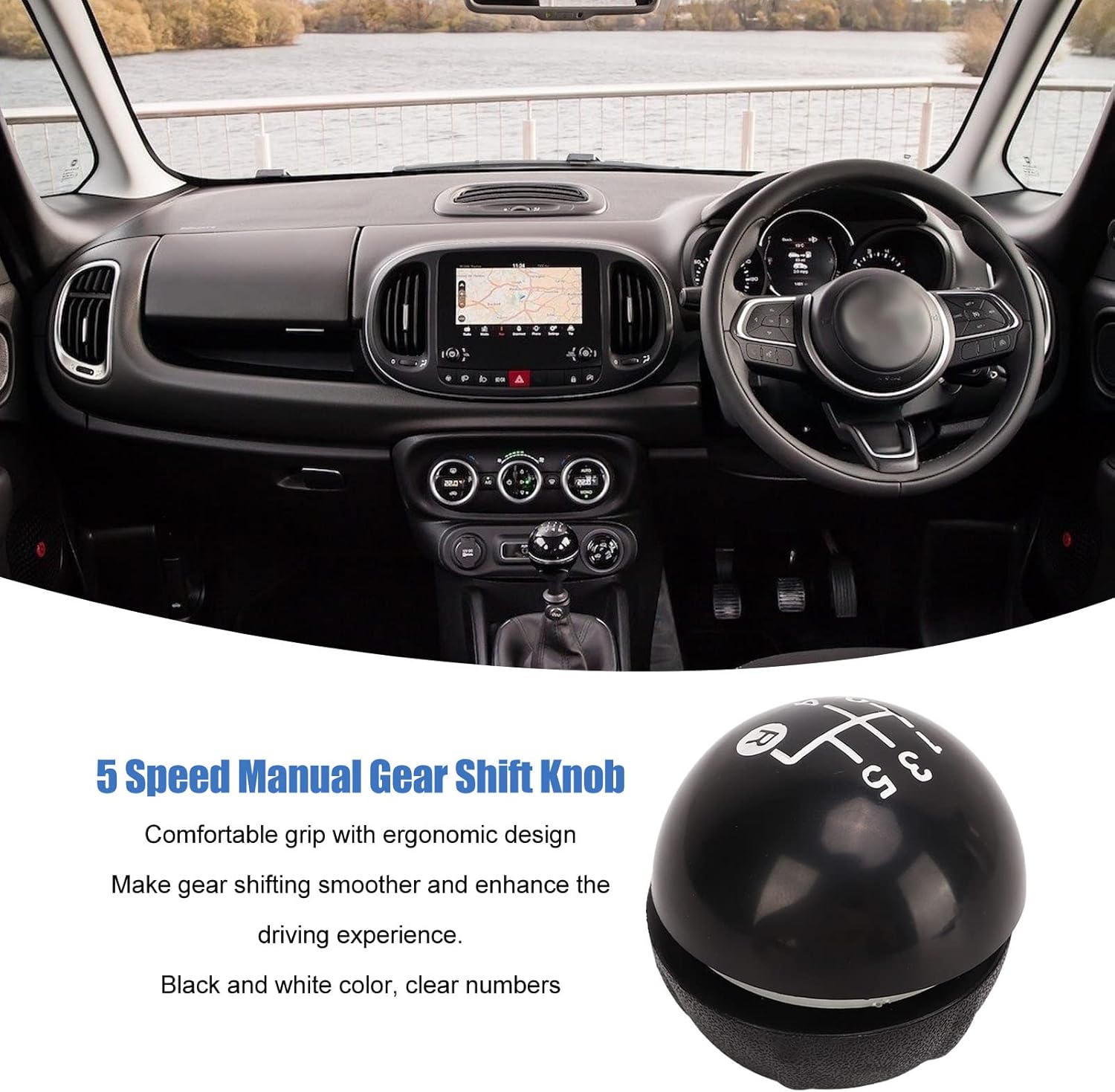 Fydun Kit de perilla de palanca de cambios manual, perilla de palanca de cambios de coche de 5 velocidades, pomo de palanca de cambios de maletero