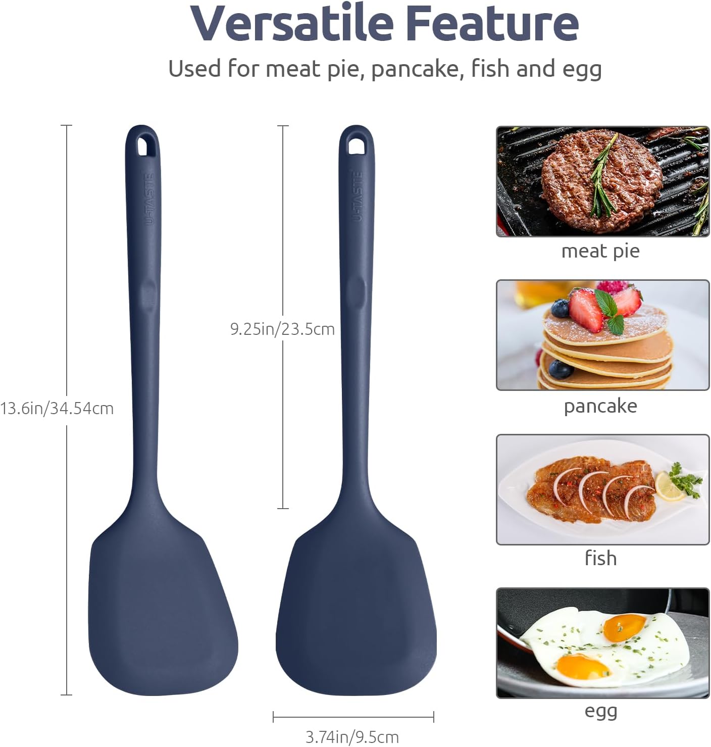 Espátula de silicona resistente al calor de 600  espátula de cocina sólida U-Taste de 13.6 pulgadas, sin BPA, utensilio de cocina flexible y fino