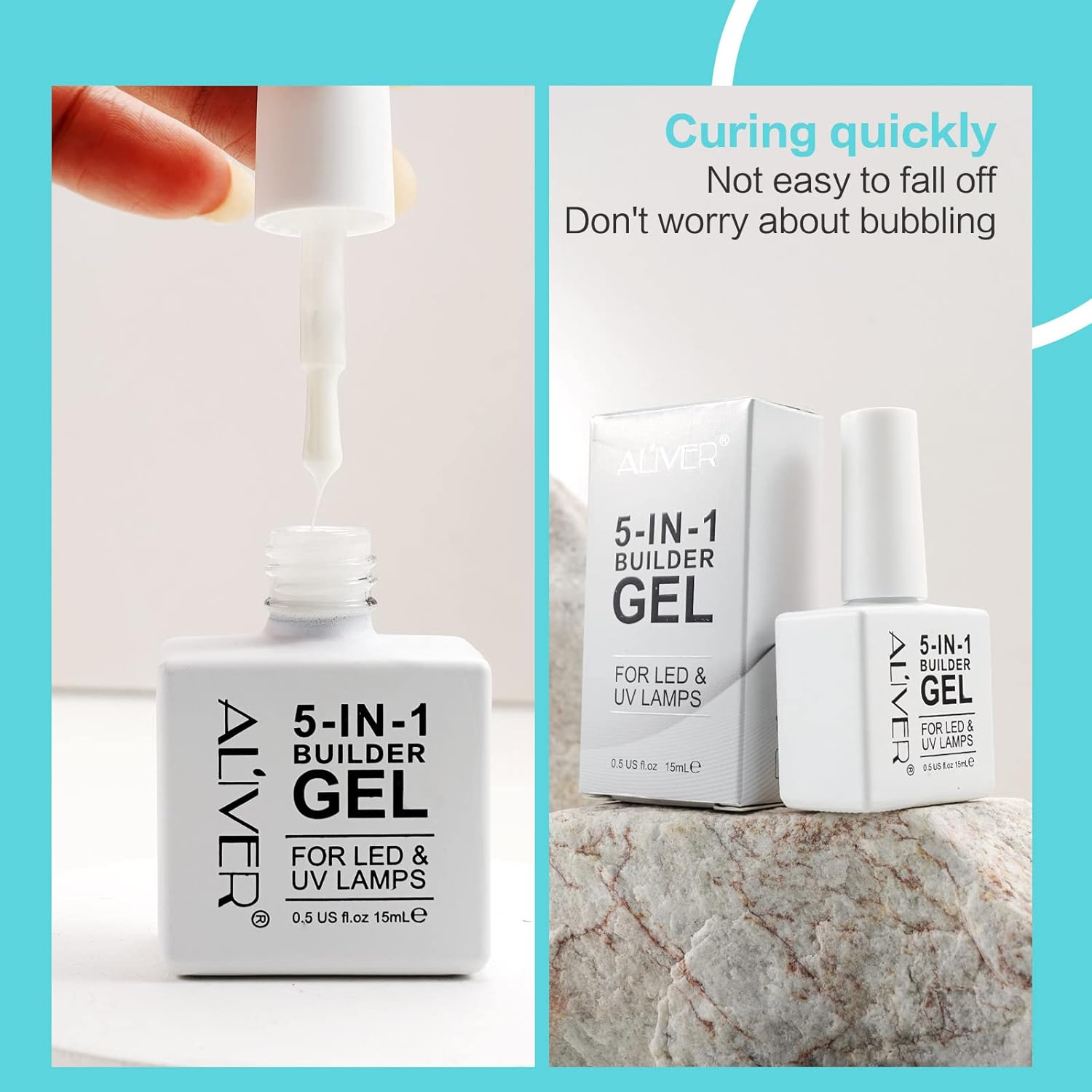 IKZEE Gel constructor 5 en 1, paquete de 2 gel fortalecedor base, geles de uñas constructores, gel de esmalte de uñas UVLED para extensión de uñas,