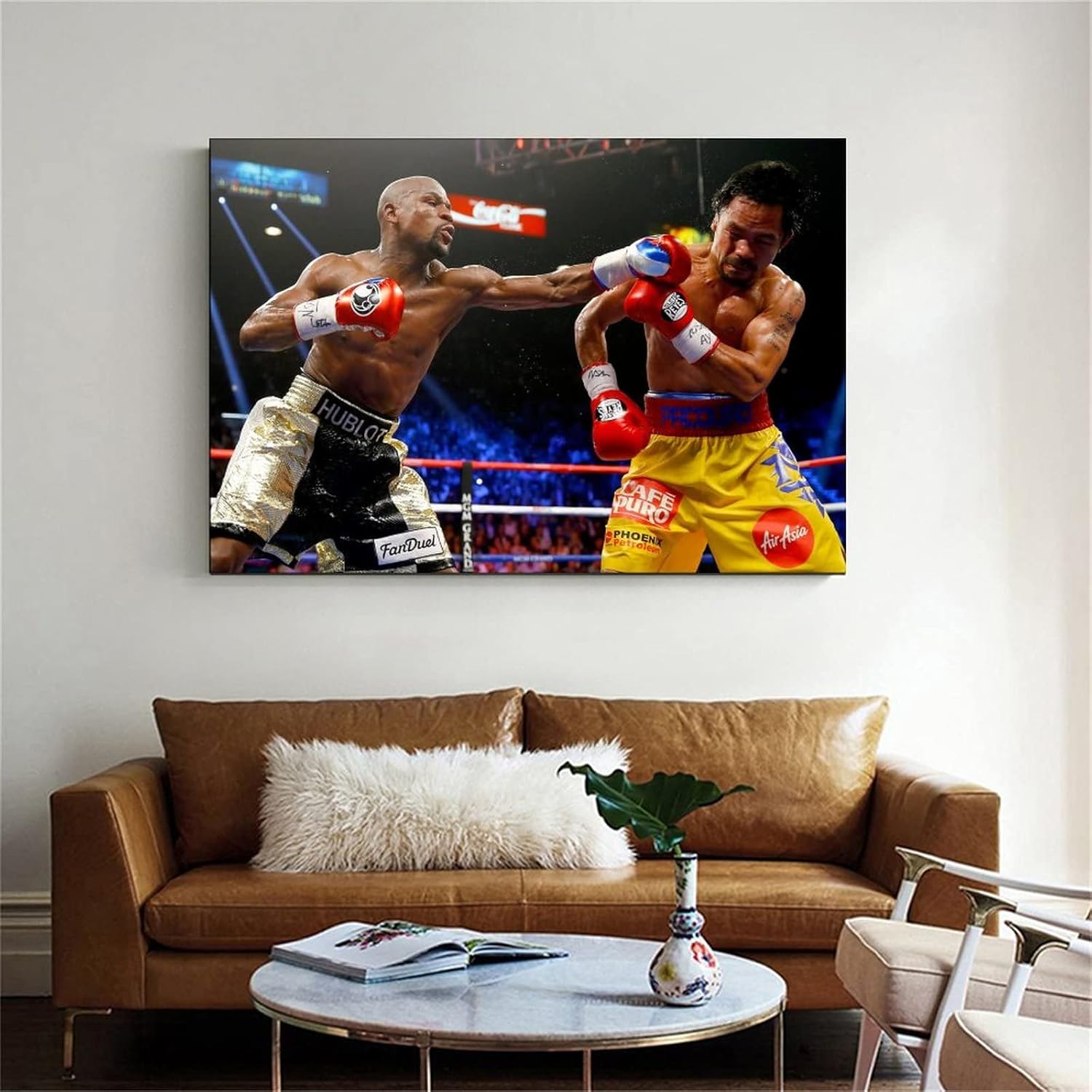 HYYNN Floyd Mayweather Jr. y Manny Pacquiao Fighting For The Title – Póster artístico de pared y arte de pared, póster moderno para decoración de