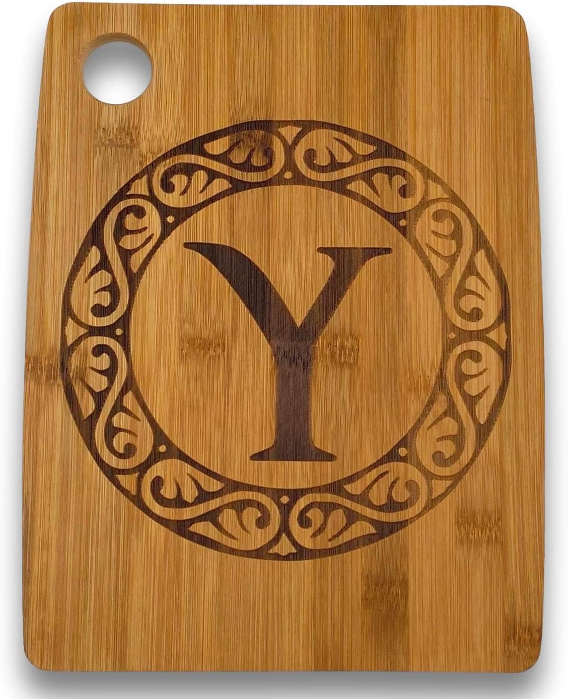 Custom Catch Tabla de cortar personalizada, regalo de bambú personalizado, letra Y