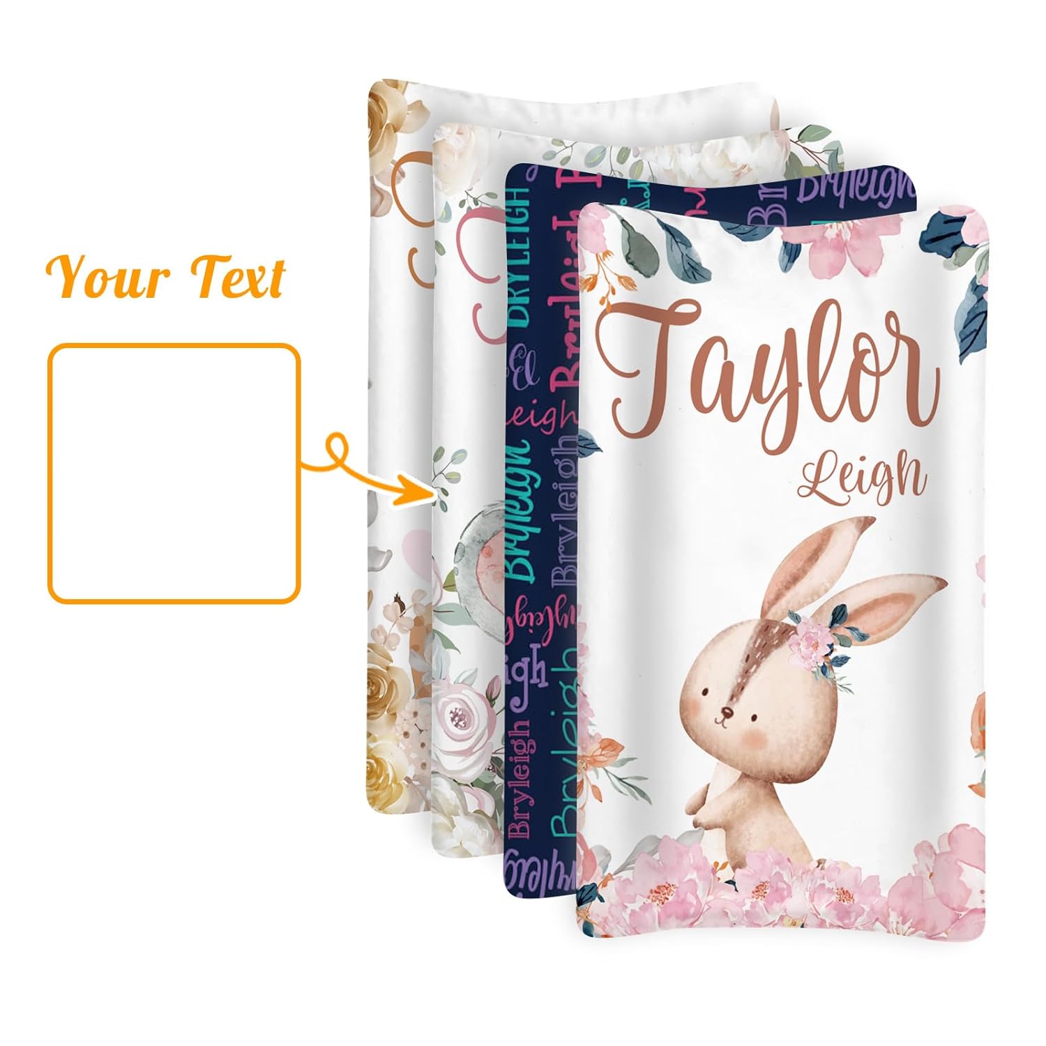Juego de fundas para cambiador personalizadas, tejido de jersey, cómodo, acogedor, ultra suave, unisex, con nombre personalizado, para bebés, niños