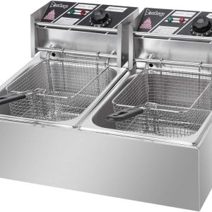 Freidora comercial sin humo Freidora visible, Freidora rápida de acero inoxidable, freidora rápida simpledoble, 2500W5000W 6L12L Doble-110V Freidora comercial sin humo Freidora visible, Freidora rápida de acero inoxidable, freidora rápida simpledoble, 2500W5000W 6L12L Doble-110V